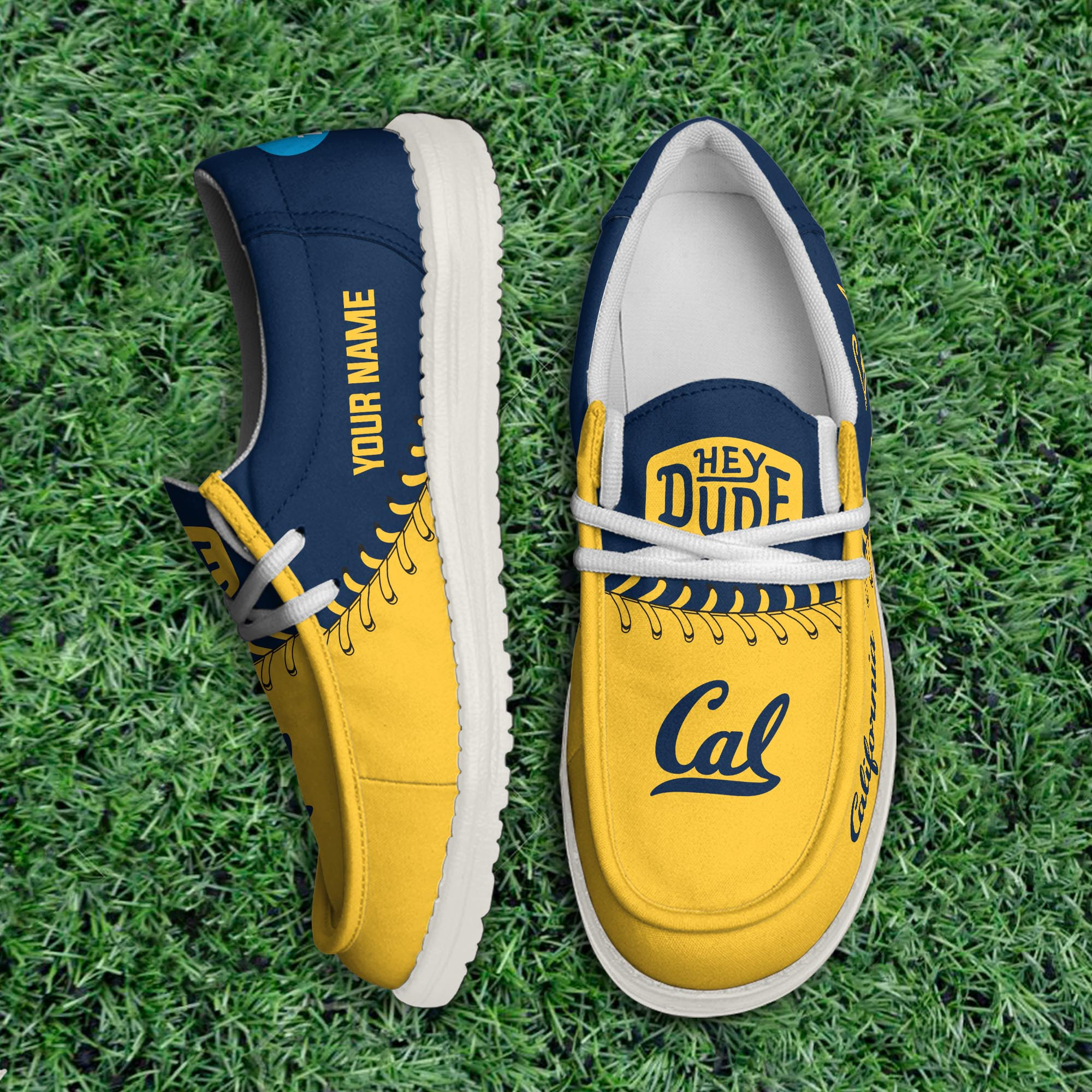 JWFancy California Golden Bears Hey Dude Shoes Wally Men's Lace Up Loafers Comfortable For Men And Women