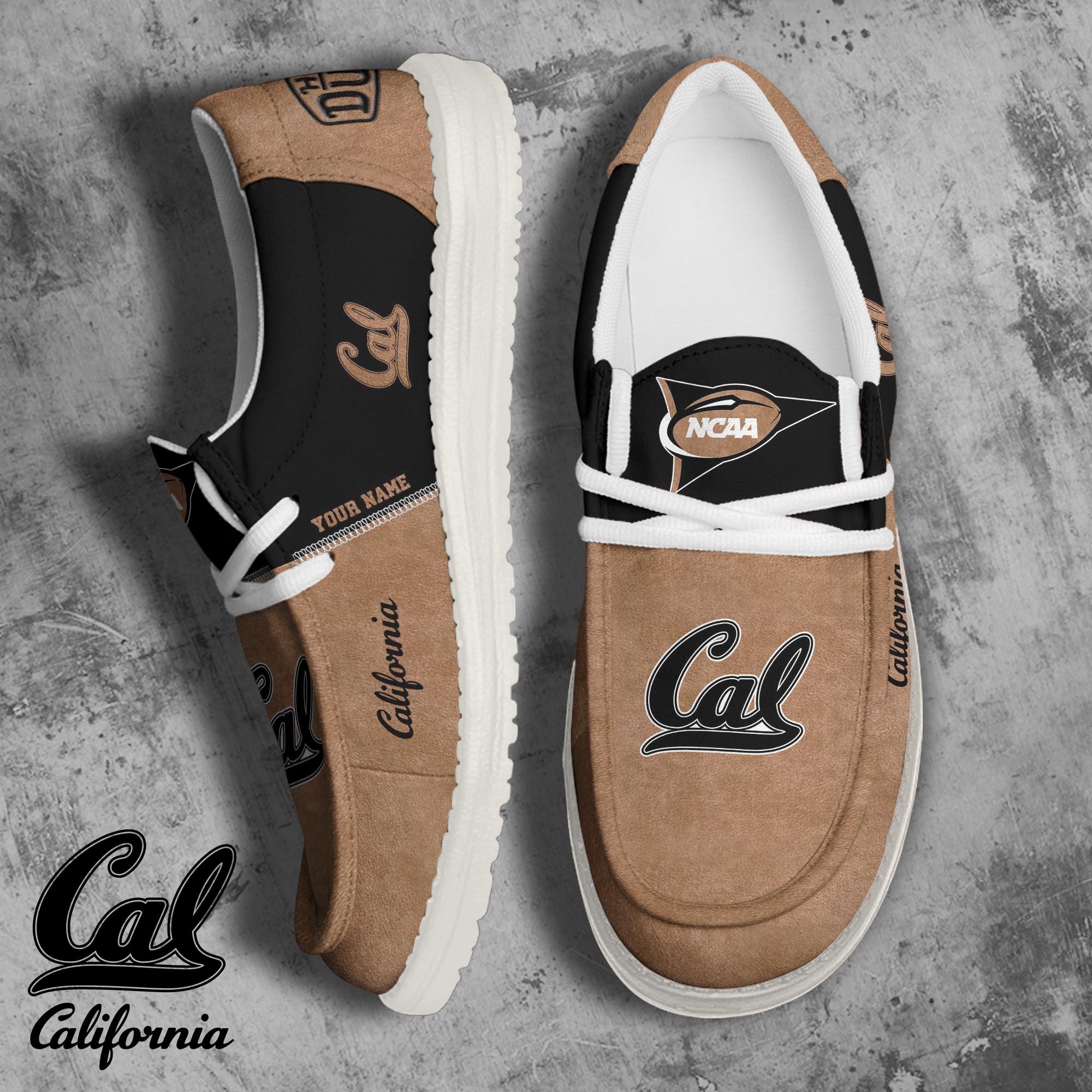 JWFancy California Golden Bears Hey Dude Shoes Wally Men's Lace Up Loafers Comfortable For Men And Women