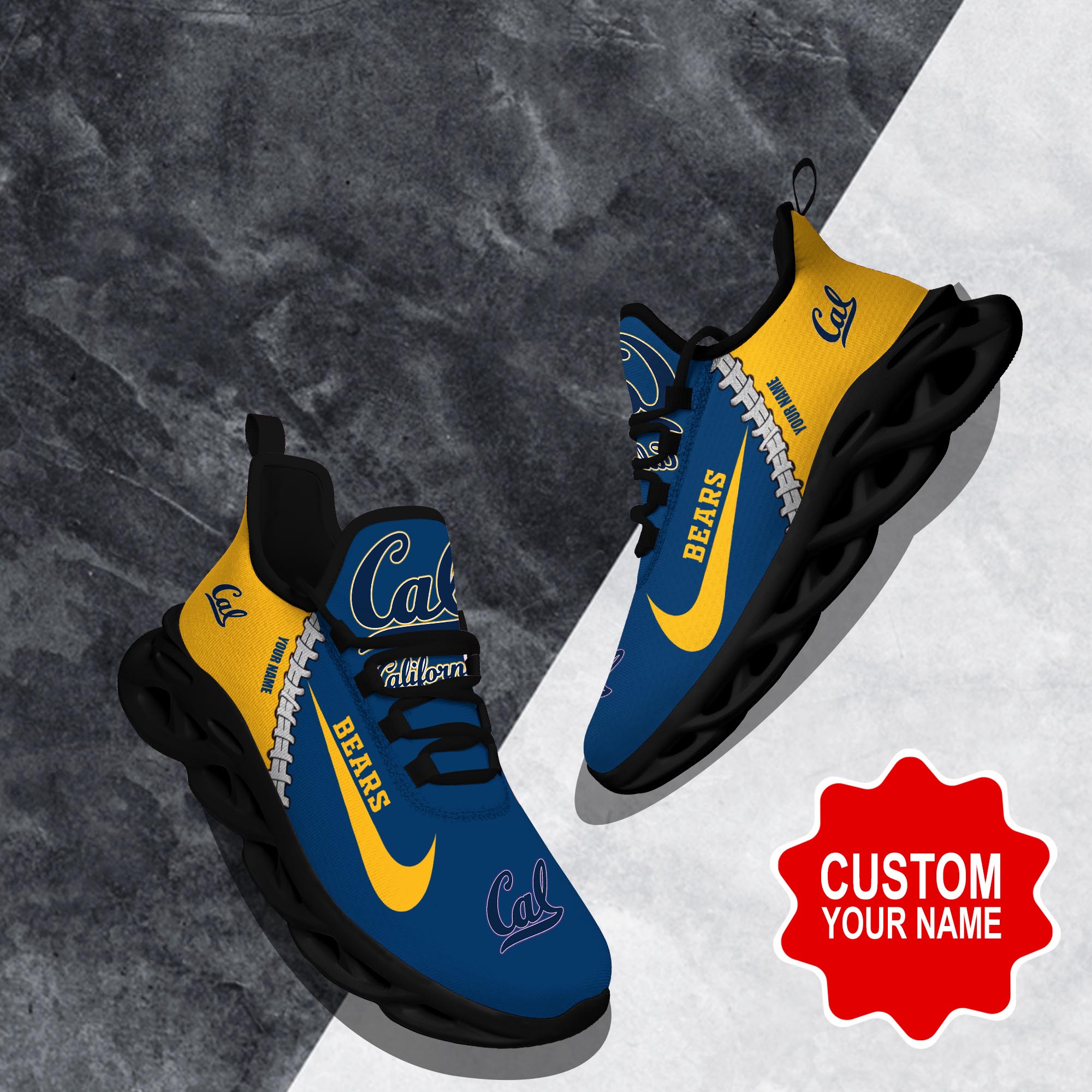 JWFancy California Golden Bears Max Soul Shoes Sneakers For Men And Women