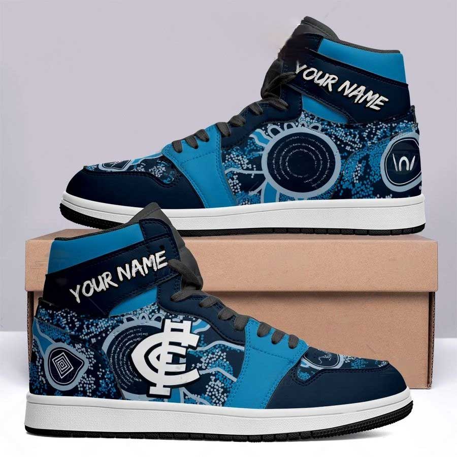 JWFancy Carlton Blues AFL AJ1 High Sneakers Shoes For Men And Women