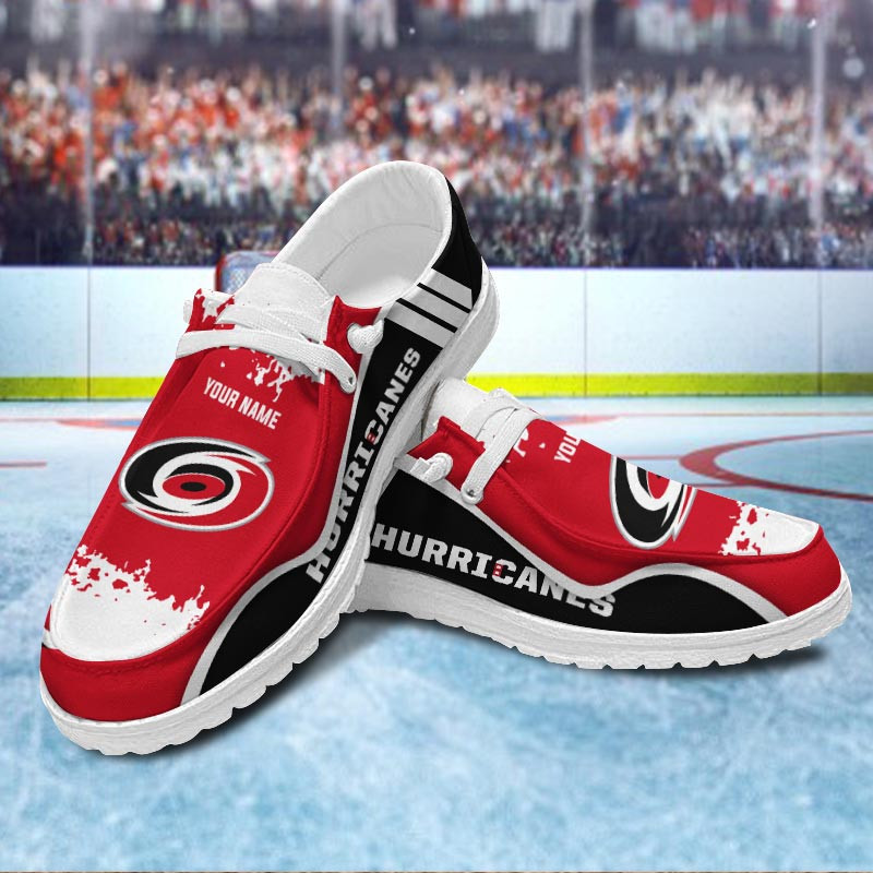 JWFancy Carolina Hurricanes Hey Dude Shoes Wally Men's Lace Up Loafers Comfortable For Men And Women