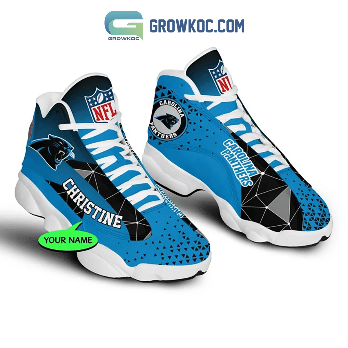 JWFancy Carolina Panthers AJ13 Sneakers Shoes For Men And Women