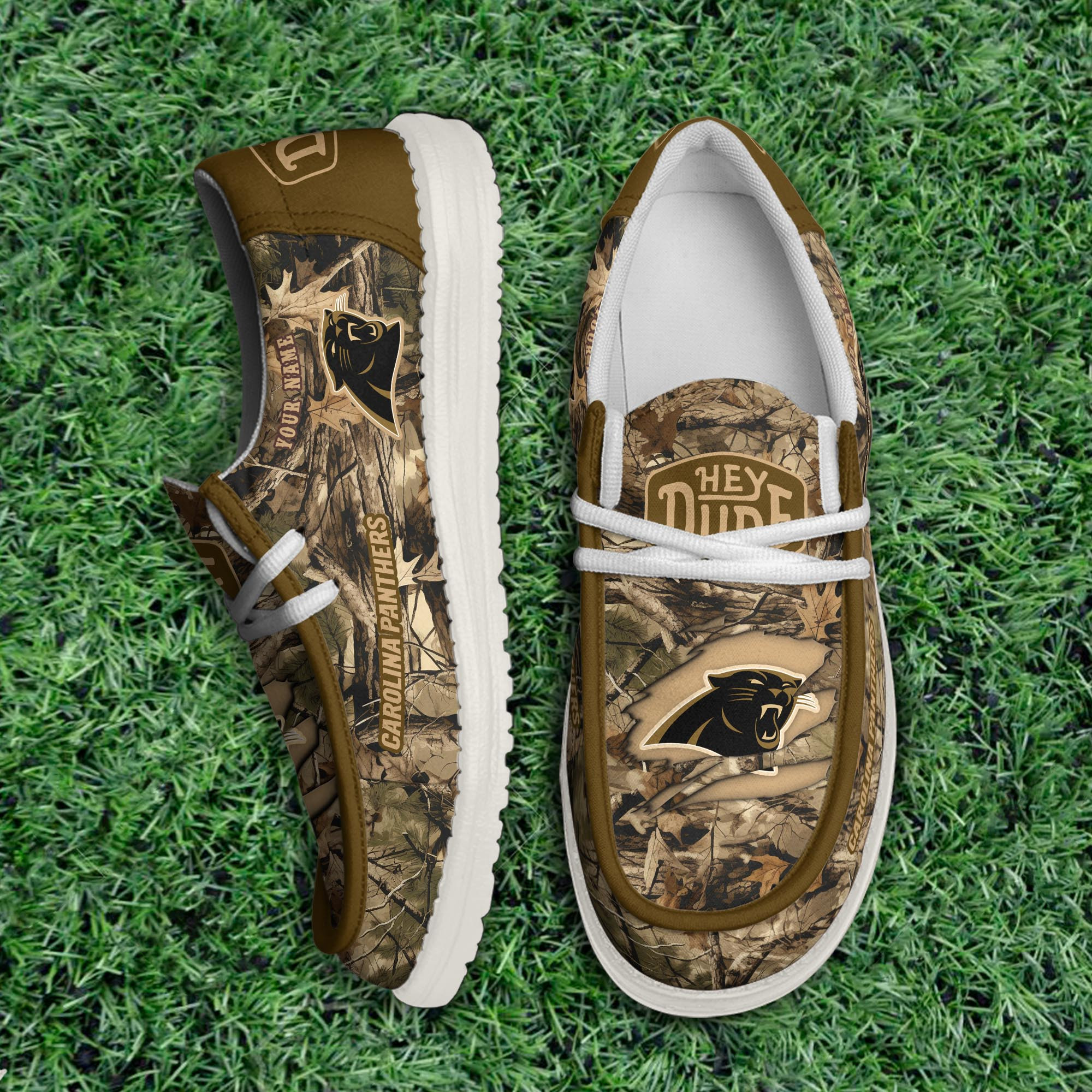 JWFancy Carolina Panthers Hey Dude Shoes Wally Men's Lace Up Loafers Comfortable For Men And Women