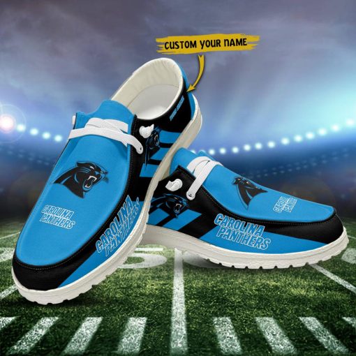 JWFancy Carolina Panthers Hey Dude Shoes Wally Men's Lace Up Loafers Comfortable For Men And Women