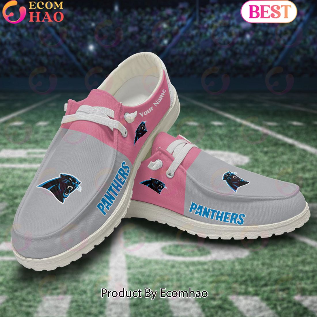 JWFancy Carolina Panthers Hey Dude Shoes Wally Men's Lace Up Loafers Comfortable For Men And Women