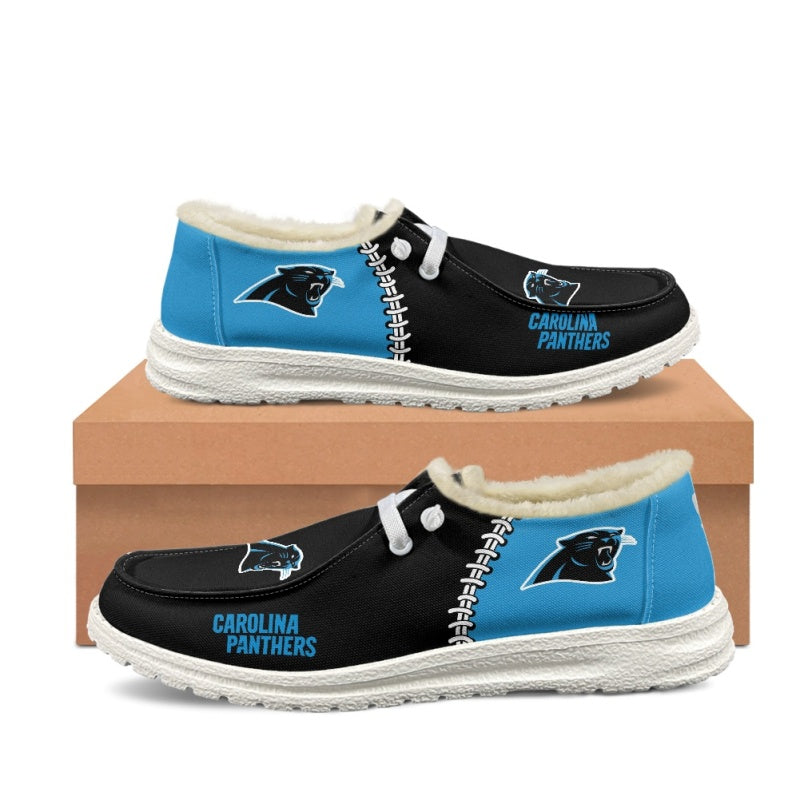 JWFancy Carolina Panthers Hey Dude Shoes Wally Men's Lace Up Loafers Comfortable For Men And Women