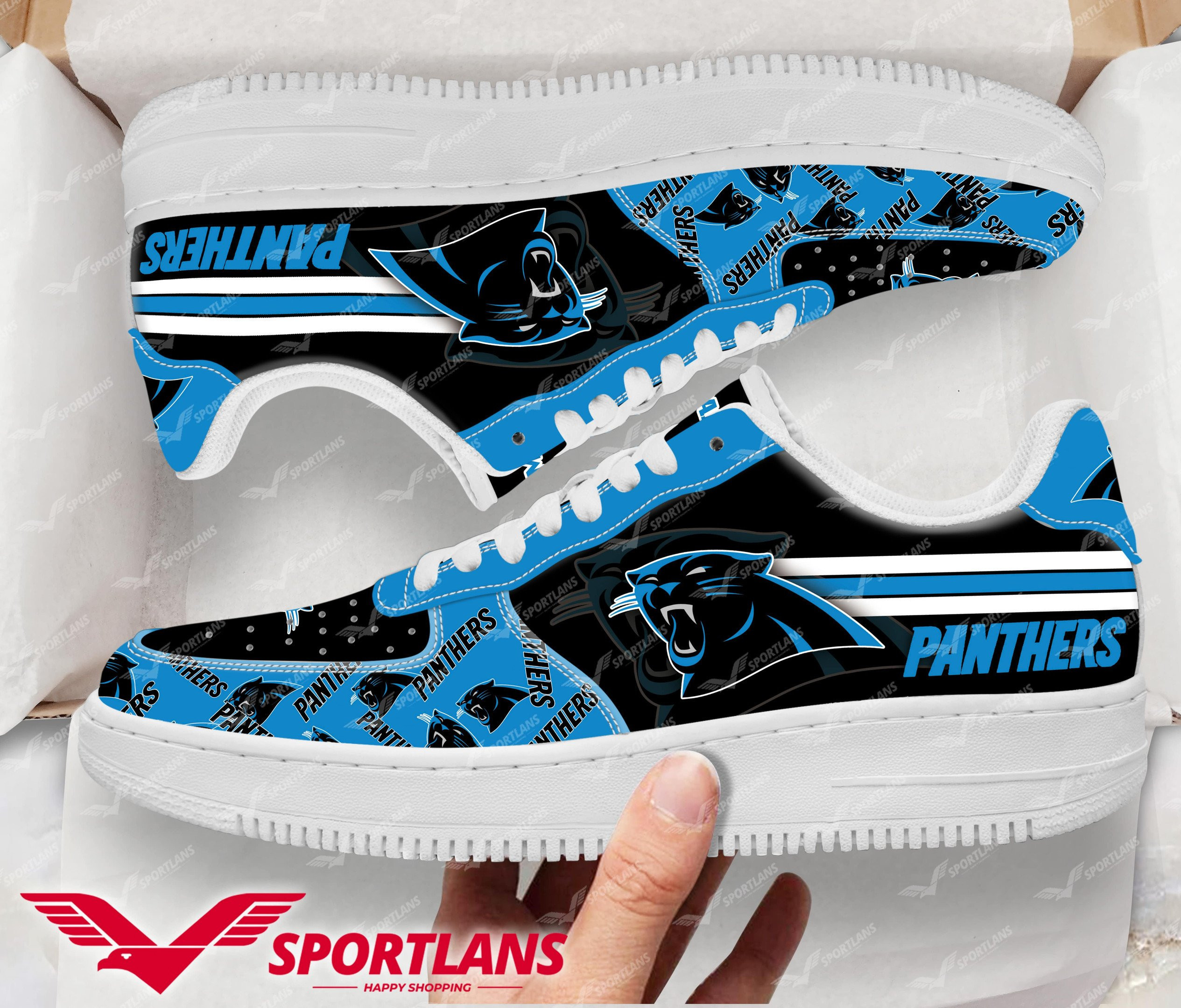 JWFancy Carolina Panthers NFL Air Low-Top Sneakers Shoes For Men And Women