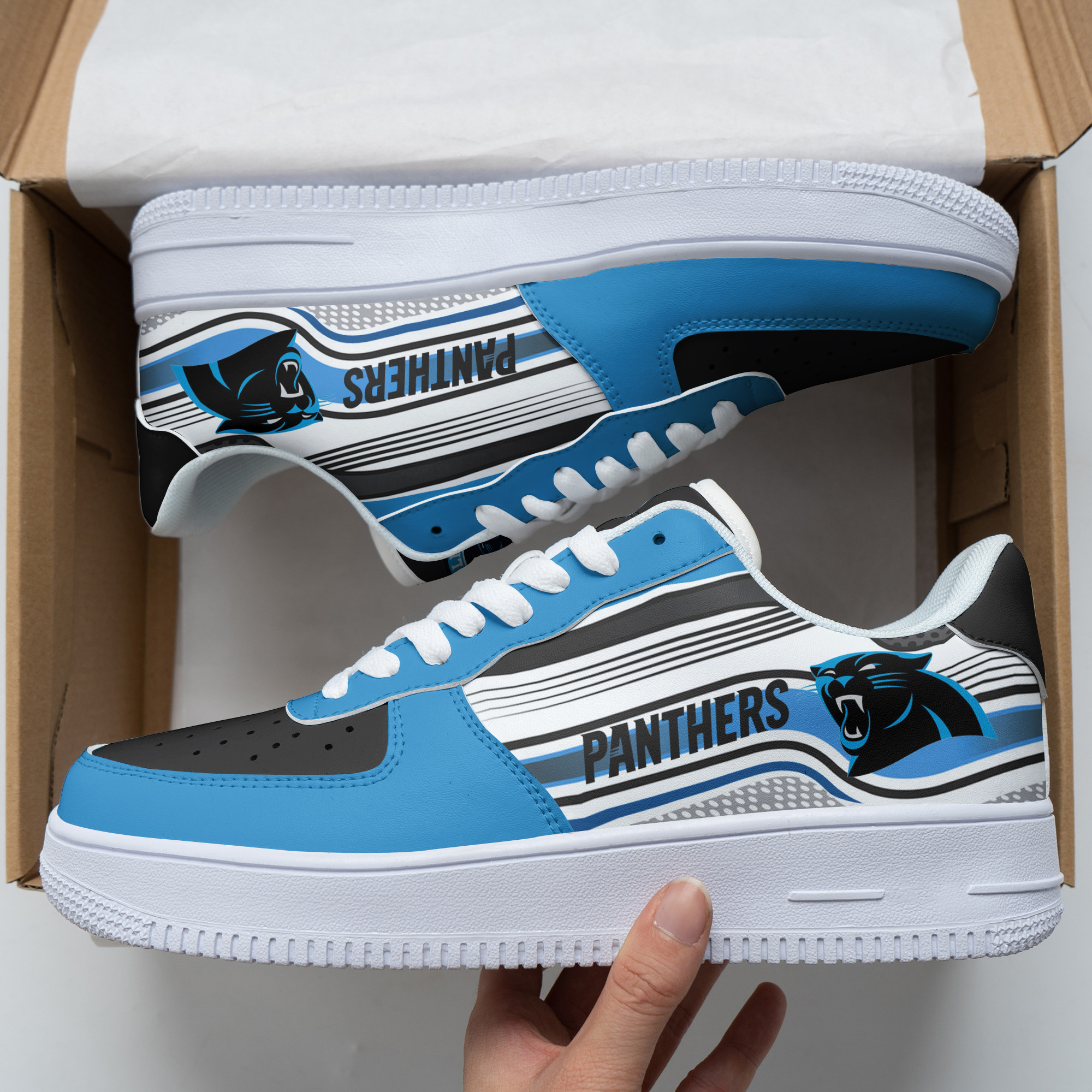 JWFancy Carolina Panthers NFL Air Low-Top Sneakers Shoes For Men And Women
