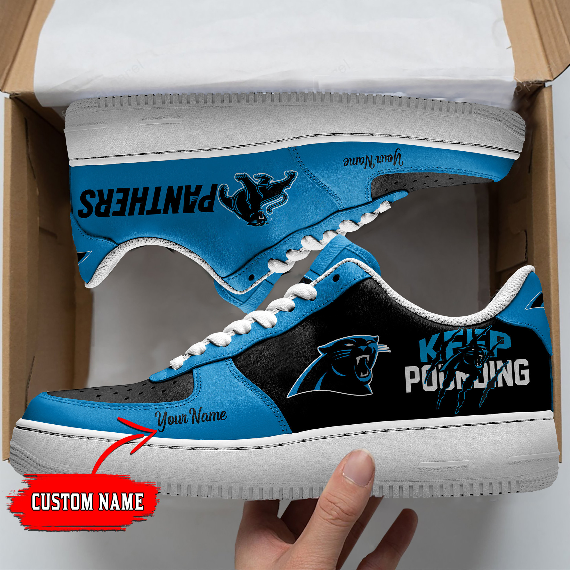 JWFancy Carolina Panthers NFL Air Low-Top Sneakers Shoes For Men And Women