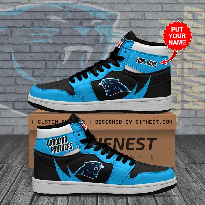JWFancy Carolina Panthers NFL AJ1 High Sneakers Shoes For Men And Women