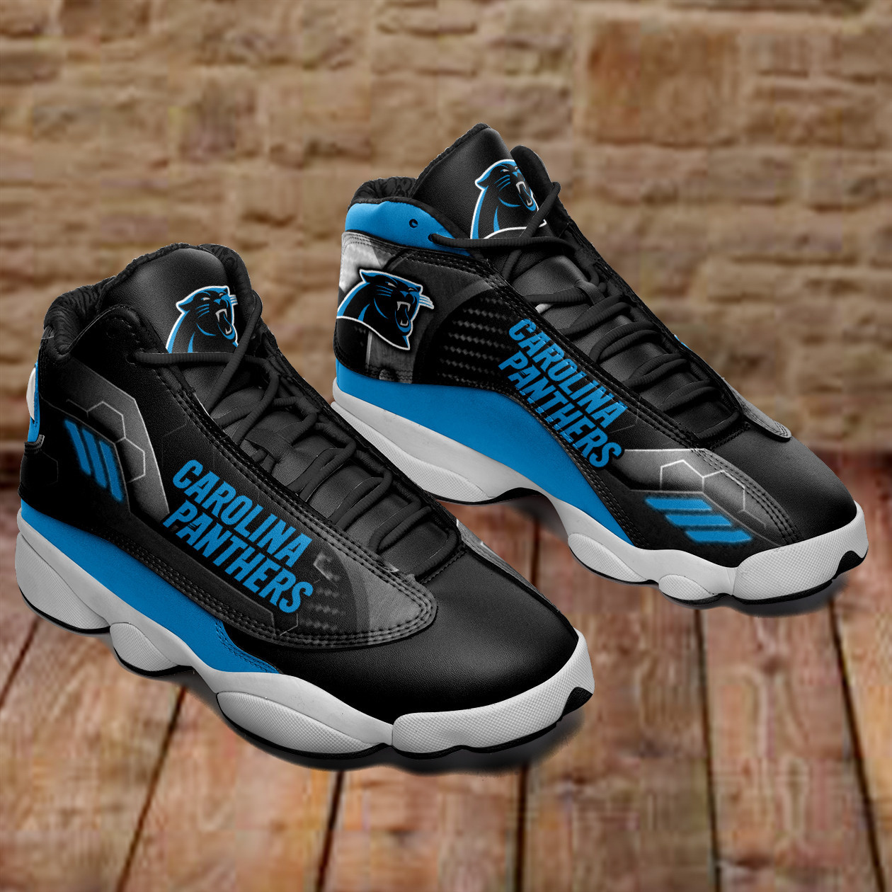 JWFancy Carolina Panthers NFL AJ13 Sneakers Shoes For Men And Women