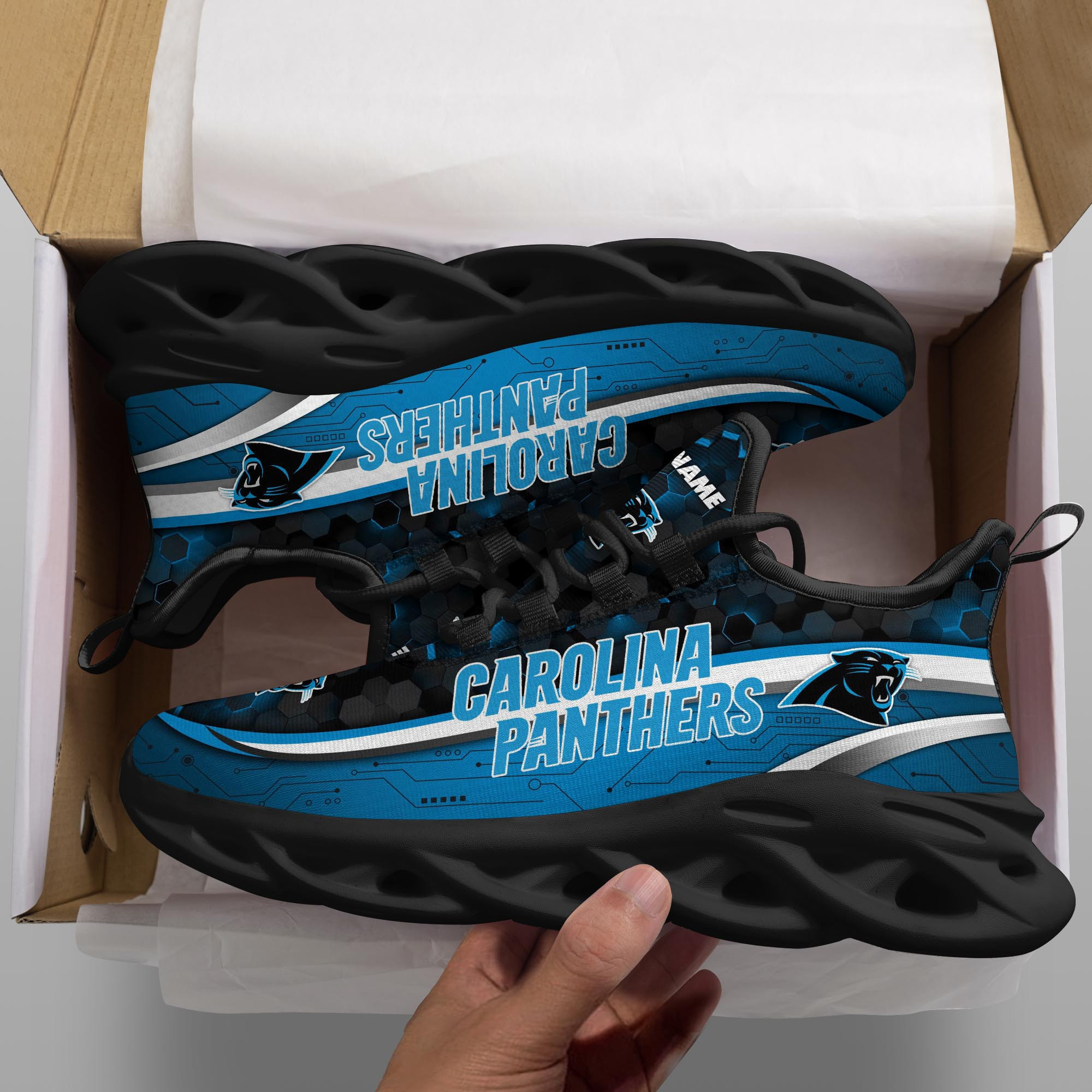 JWFancy Carolina Panthers NFL Max Soul Shoes Sneakers For Men And Women