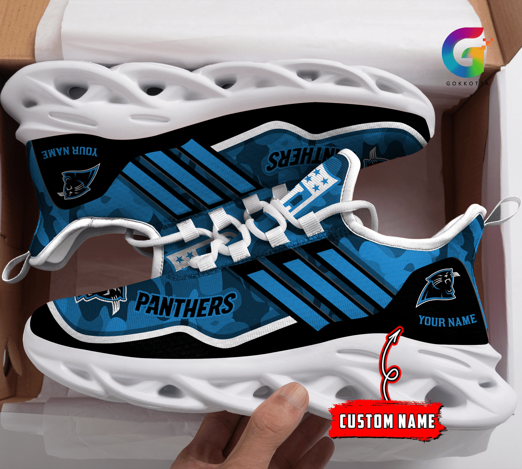 JWFancy Carolina Panthers NFL Max Soul Shoes Sneakers For Men And Women