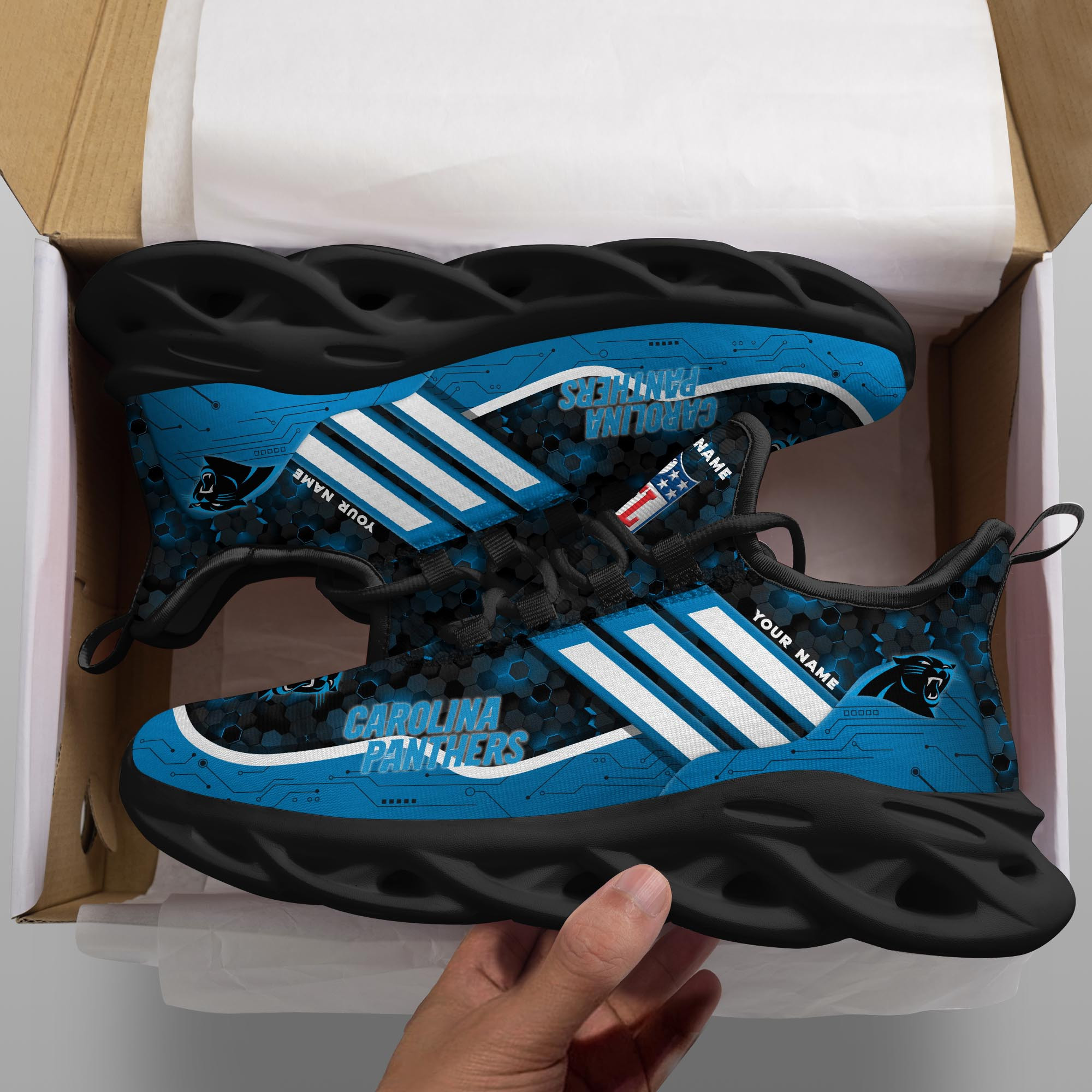 JWFancy Carolina Panthers NFL Max Soul Shoes Sneakers For Men And Women