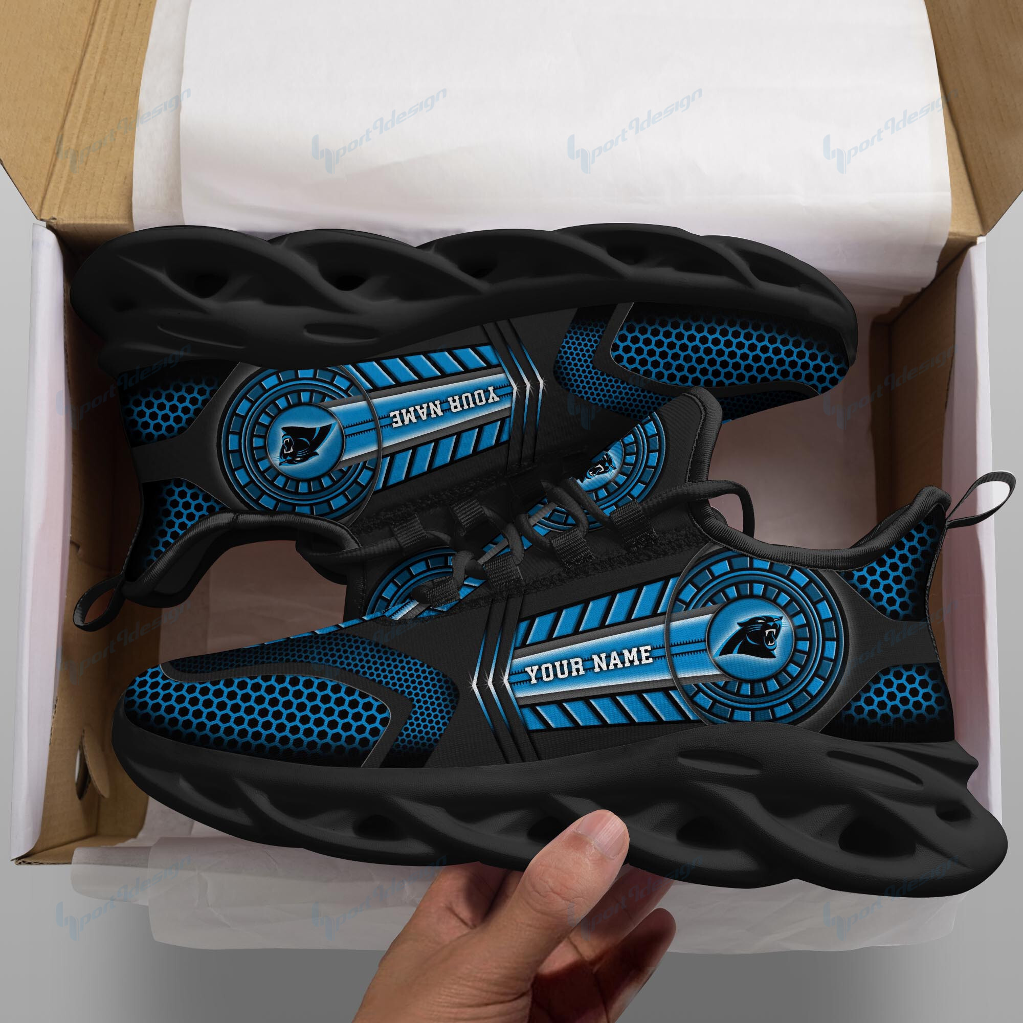 JWFancy Carolina Panthers NFL Max Soul Shoes Sneakers For Men And Women