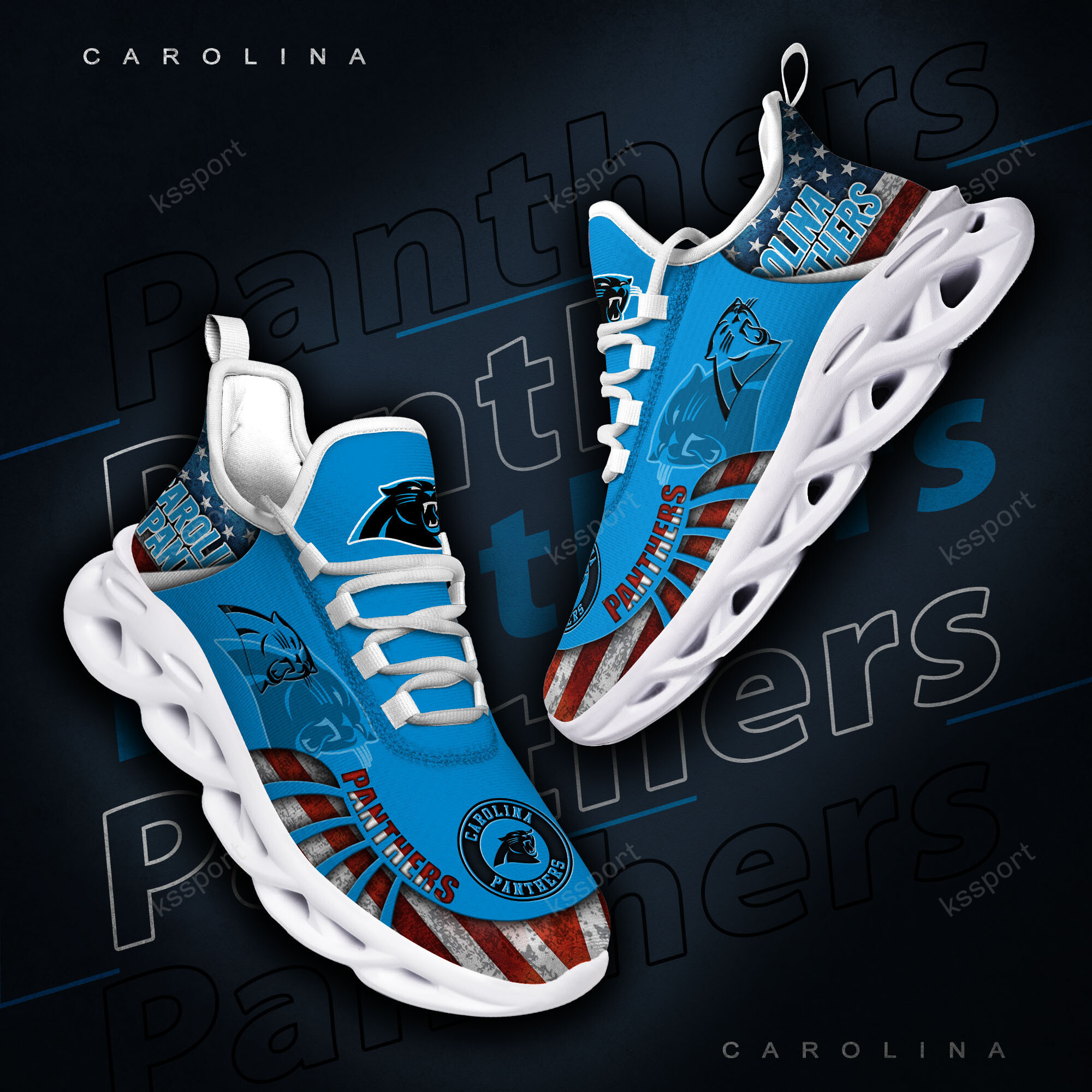 JWFancy Carolina Panthers NFL Max Soul Shoes Sneakers For Men And Women