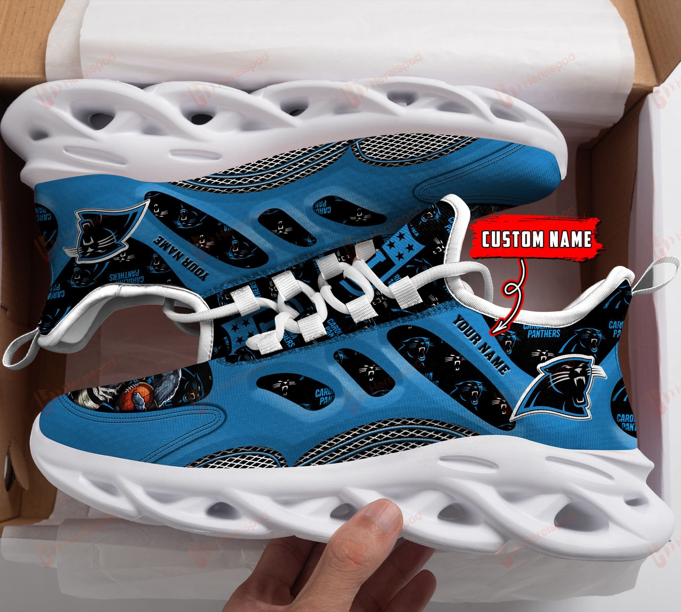 JWFancy Carolina Panthers NFL Max Soul Shoes Sneakers For Men And Women