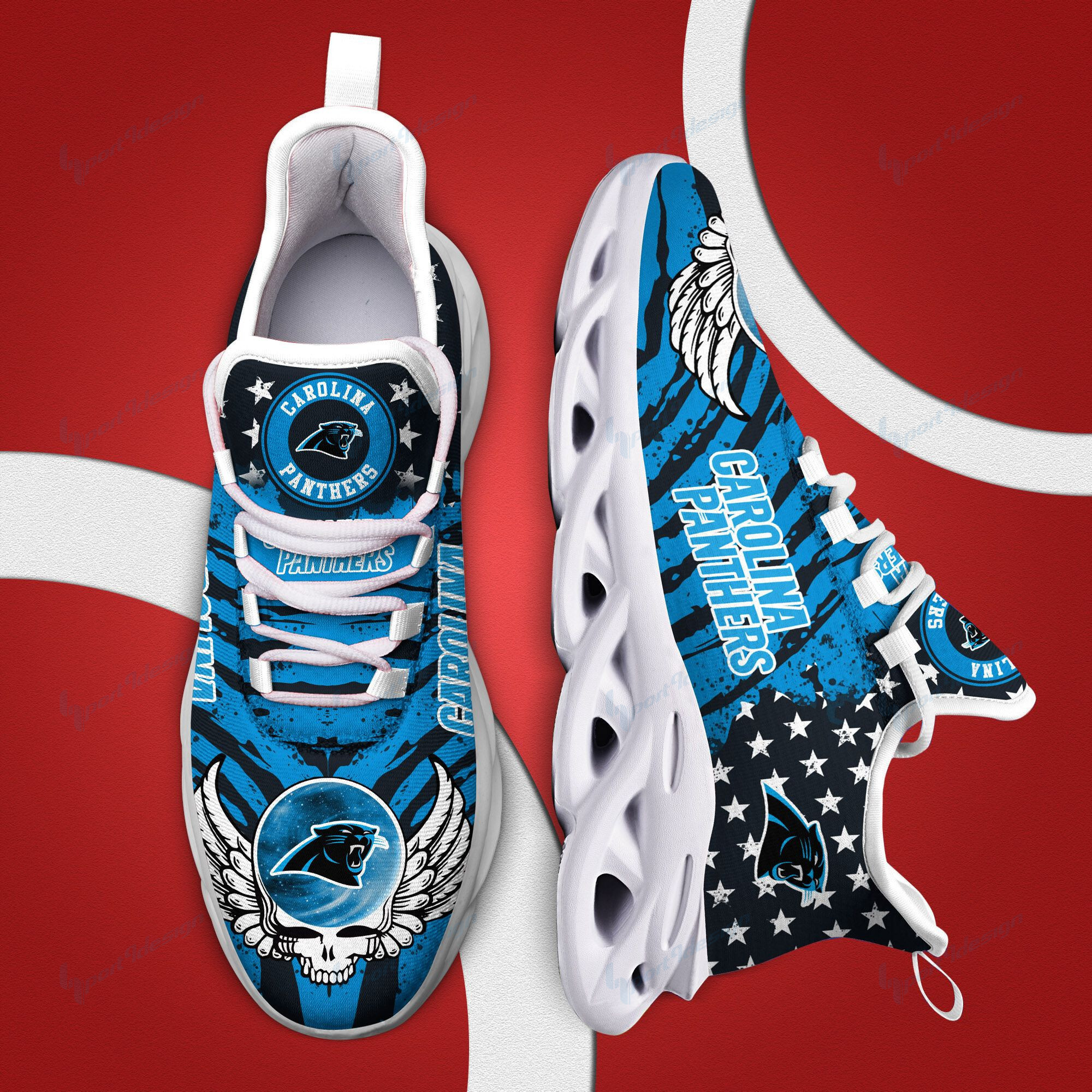 JWFancy Carolina Panthers NFL Max Soul Shoes Sneakers For Men And Women