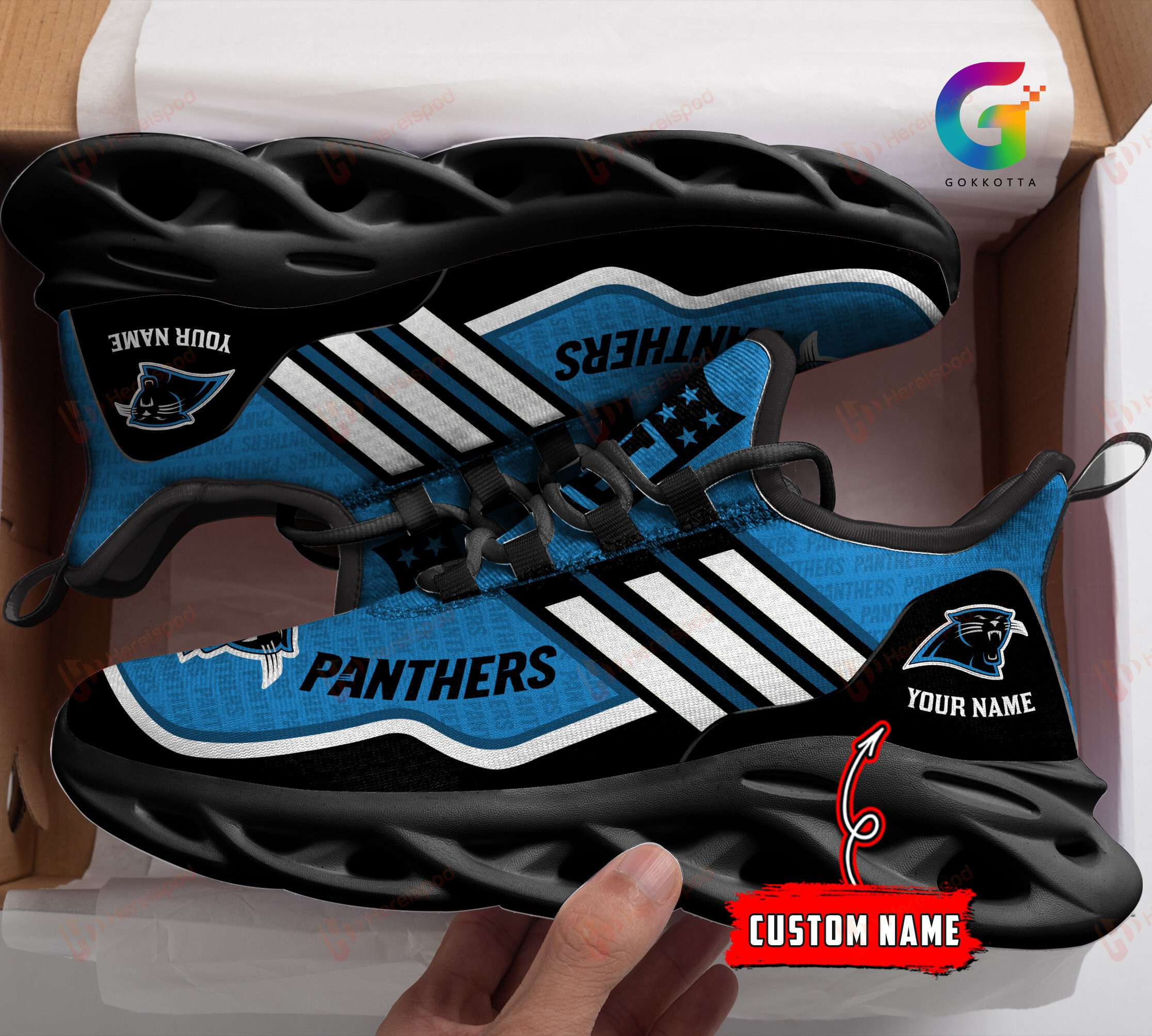 JWFancy Carolina Panthers NFL Max Soul Shoes Sneakers For Men And Women