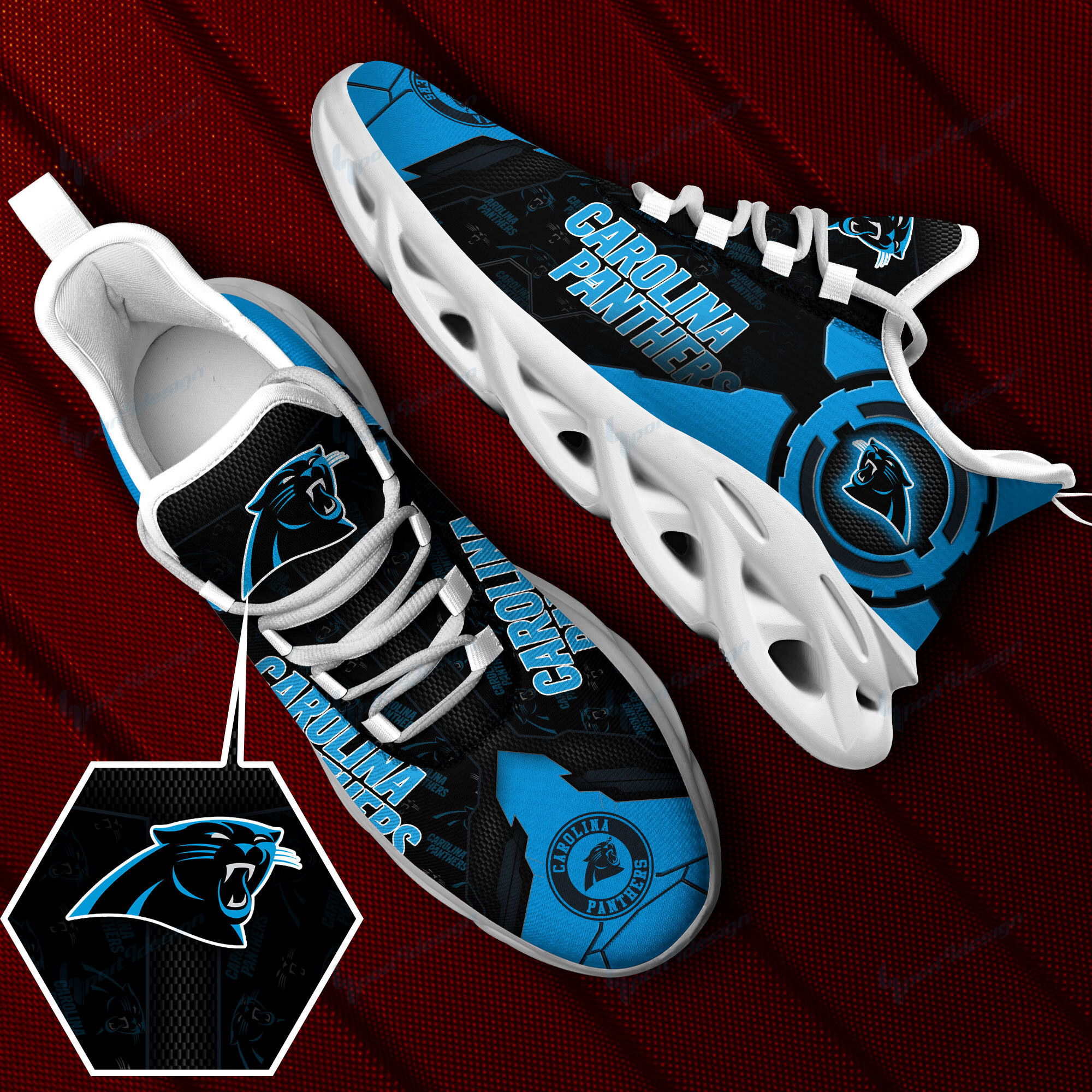 JWFancy Carolina Panthers NFL Max Soul Shoes Sneakers For Men And Women