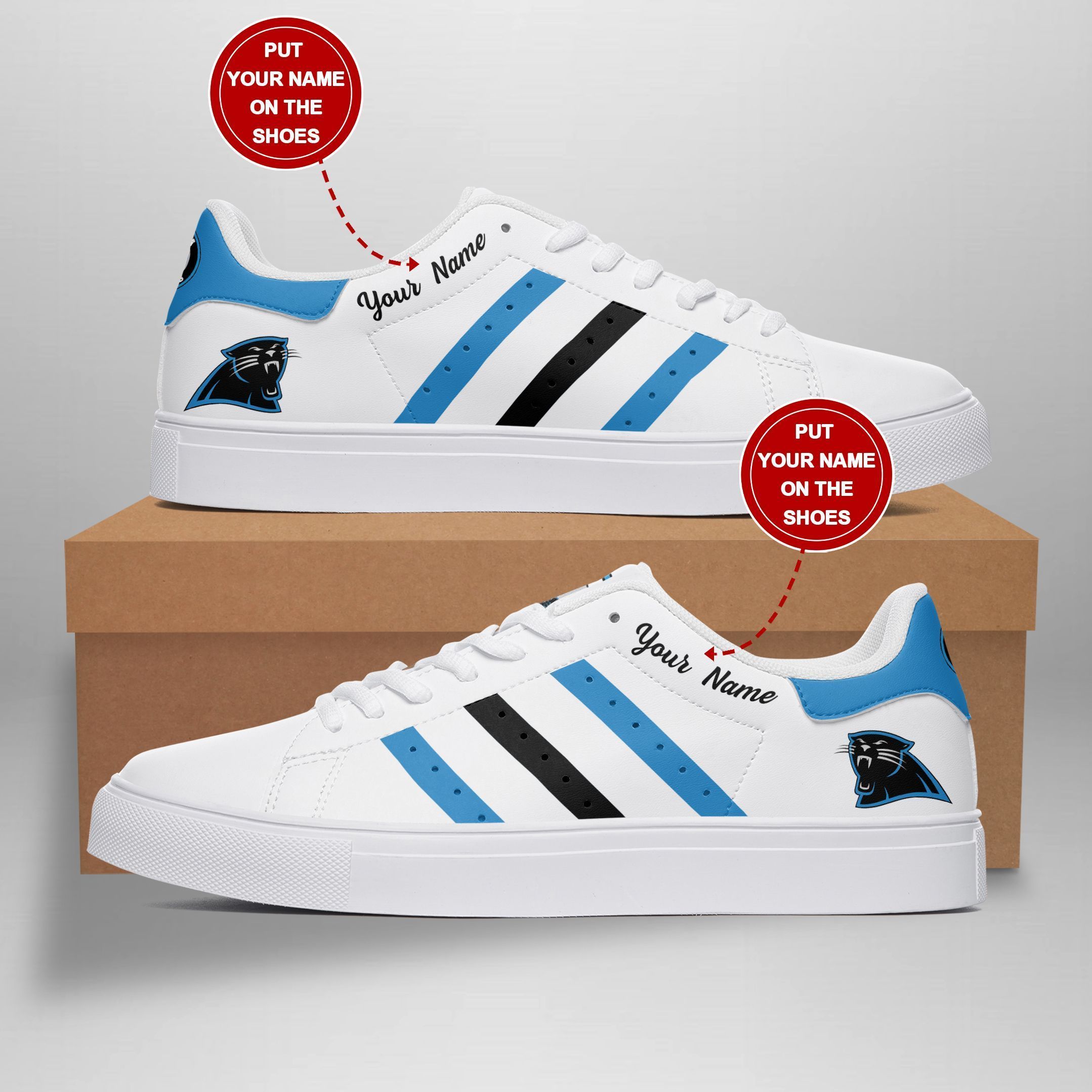 JWFancy Carolina Panthers Skate Stan Shoes Sneakes For Men And Women