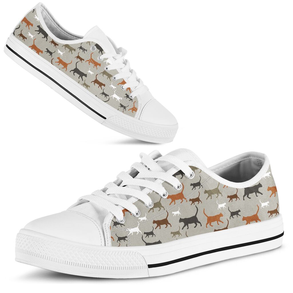 JWFancy Cat Lover Cat Low Top Canvas Sneakers Shoes For Men And Women