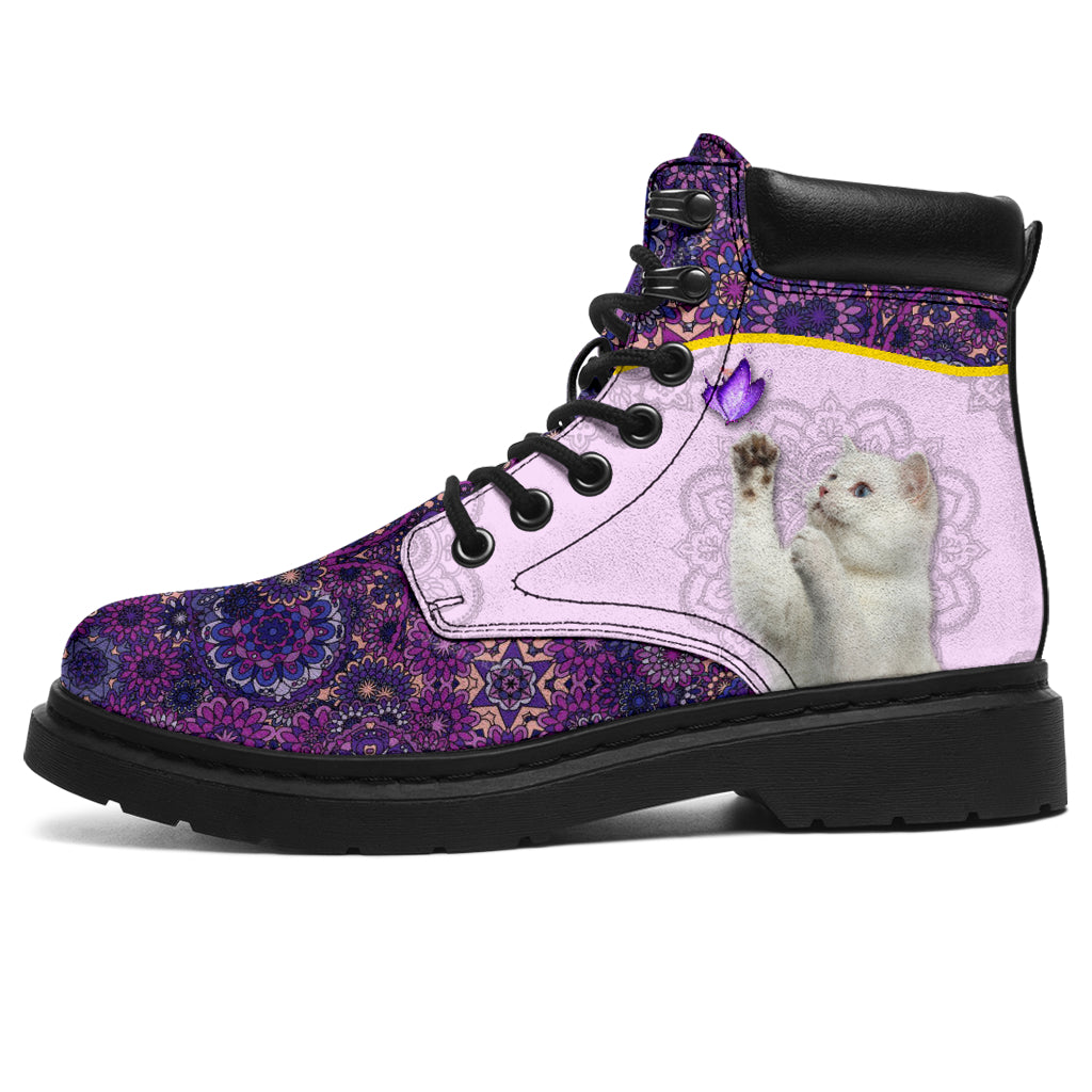 JWFancy Cat Mandala Cat Boots Shoes For Men And Women