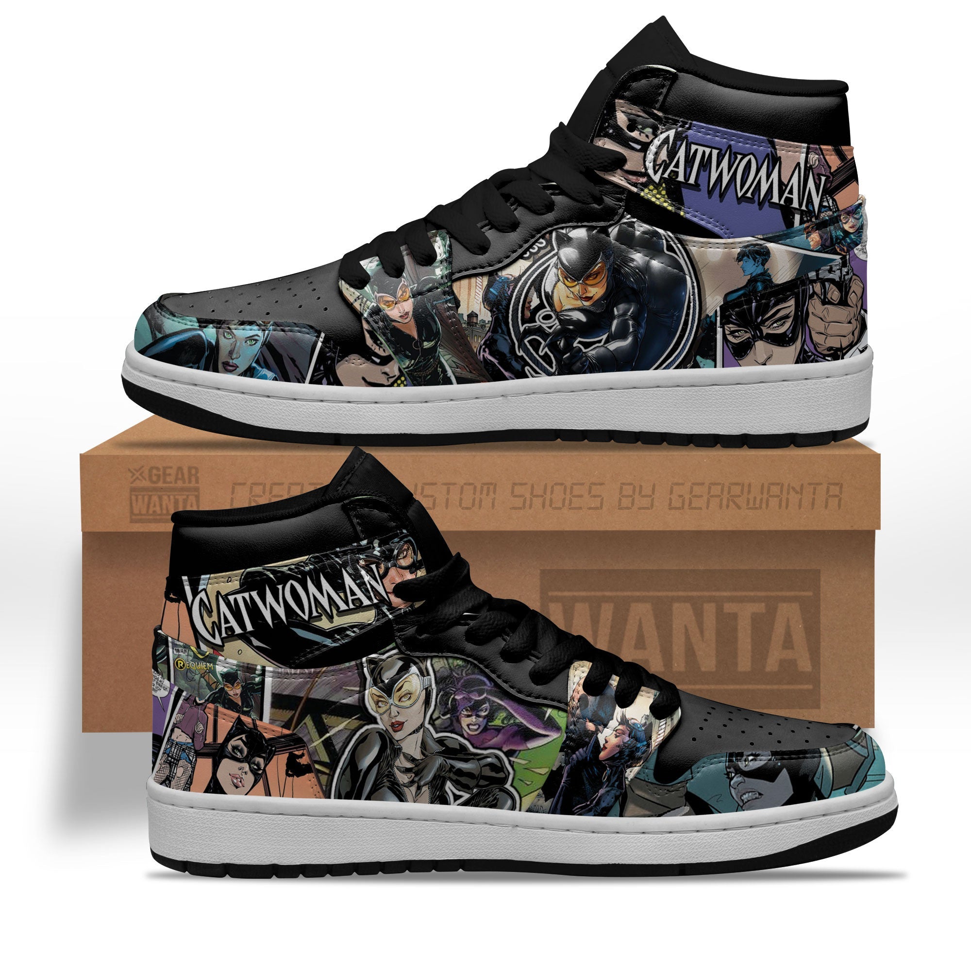 JWFancy Catwoman AJ1 High Sneakers Shoes For Men And Women
