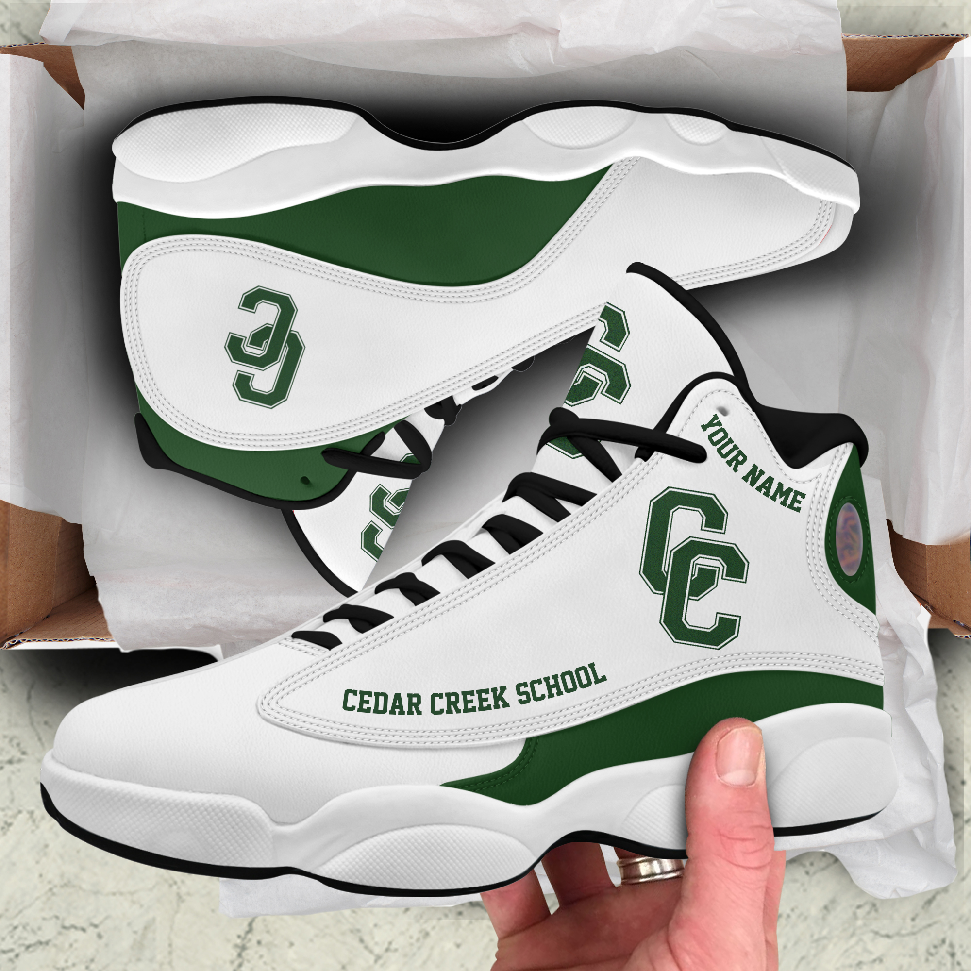 JWFancy Cedar Creek School AJ13 Sneakers Shoes For Men And Women