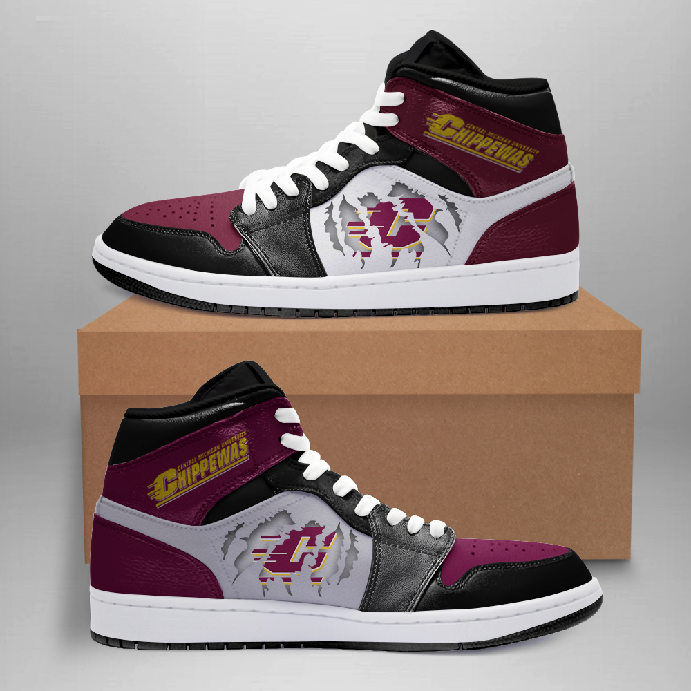 JWFancy Central Michigan Chippewas AJ1 High Sneakers Shoes For Men And Women