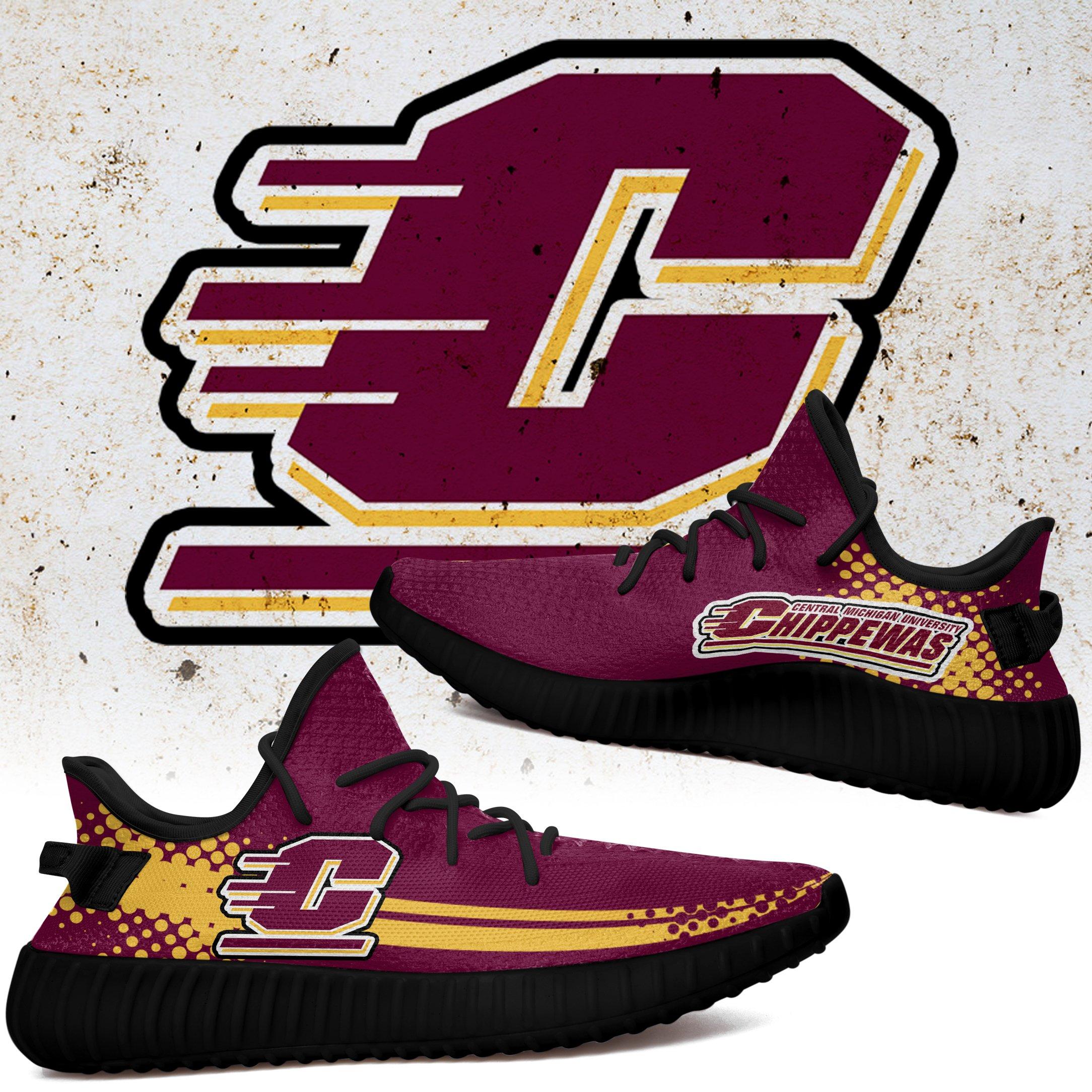 JWFancy Central Michigan Chippewas Yeezy Boost Shoes For Men And Women