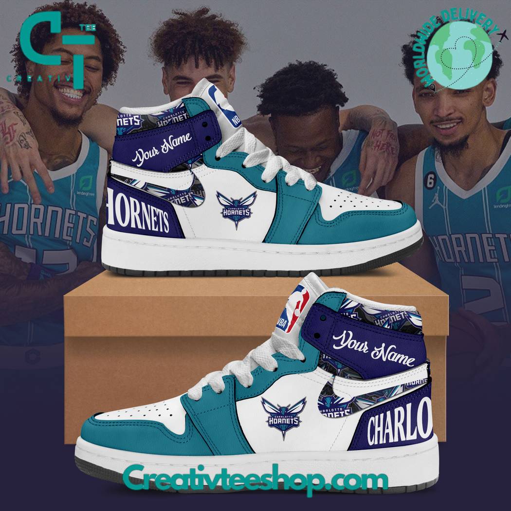 JWFancy Charlotte Hornets AJ1 High Sneakers Shoes For Men And Women