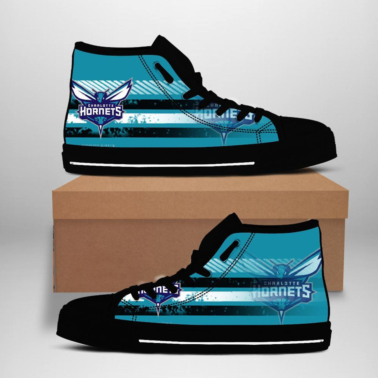 JWFancy Charlotte Hornets High Top Canvas Sneakers Shoes For Men And Women