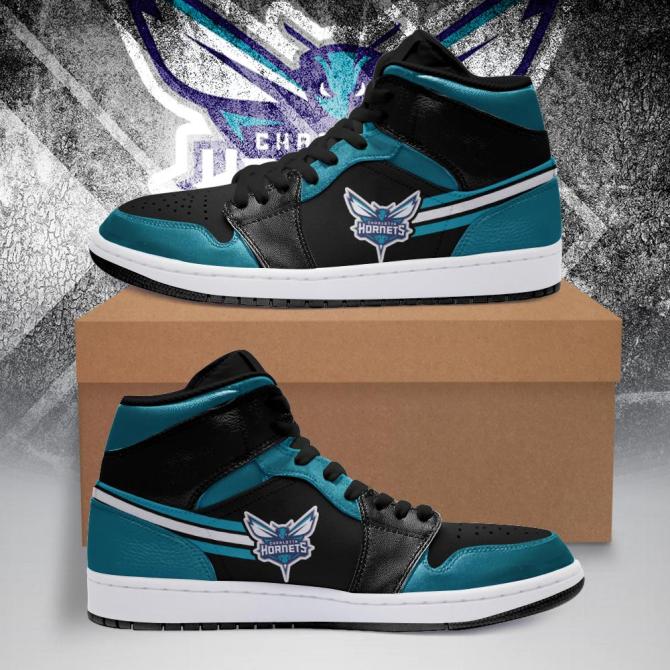 JWFancy Charlotte Hornets NBA AJ1 High Sneakers Shoes For Men And Women