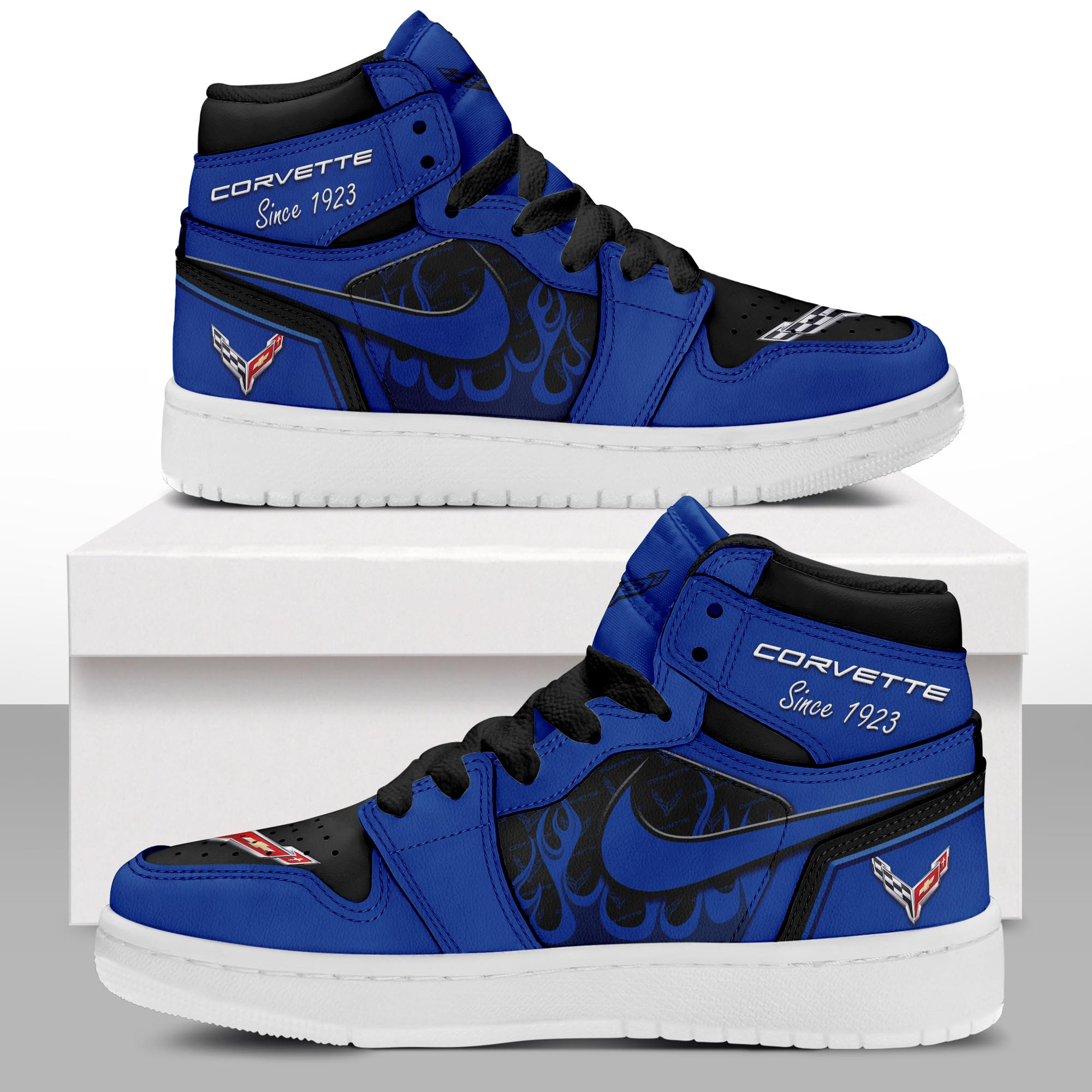 JWFancy Chevrolet Corvette AJ1 High Sneakers Shoes For Men And Women