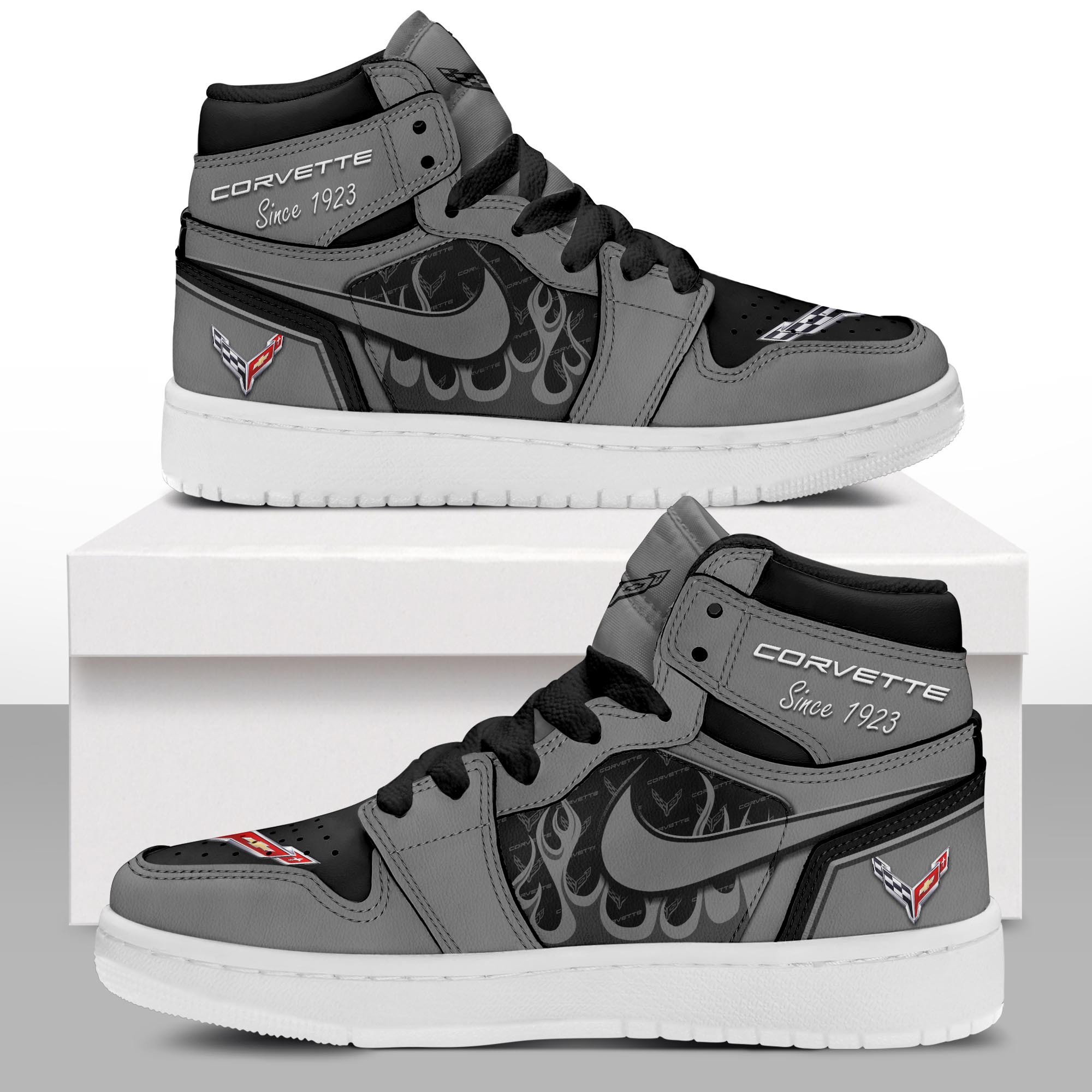 JWFancy Chevrolet Corvette AJ1 High Sneakers Shoes For Men And Women