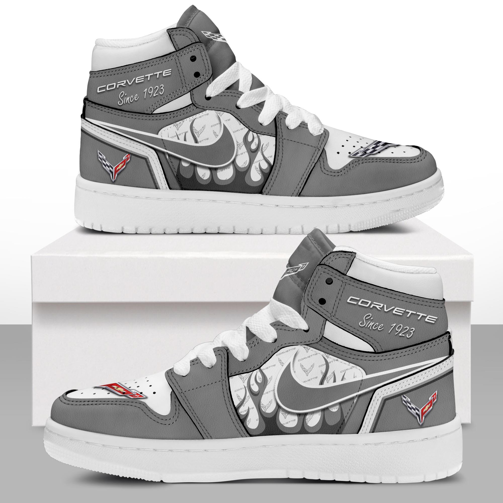 JWFancy Chevrolet Corvette AJ1 High Sneakers Shoes For Men And Women