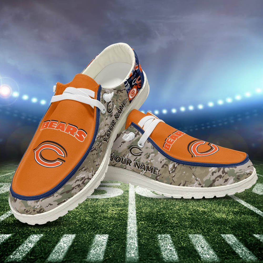 JWFancy Chicago Bears Hey Dude Shoes Wally Men's Lace Up Loafers Comfortable For Men And Women