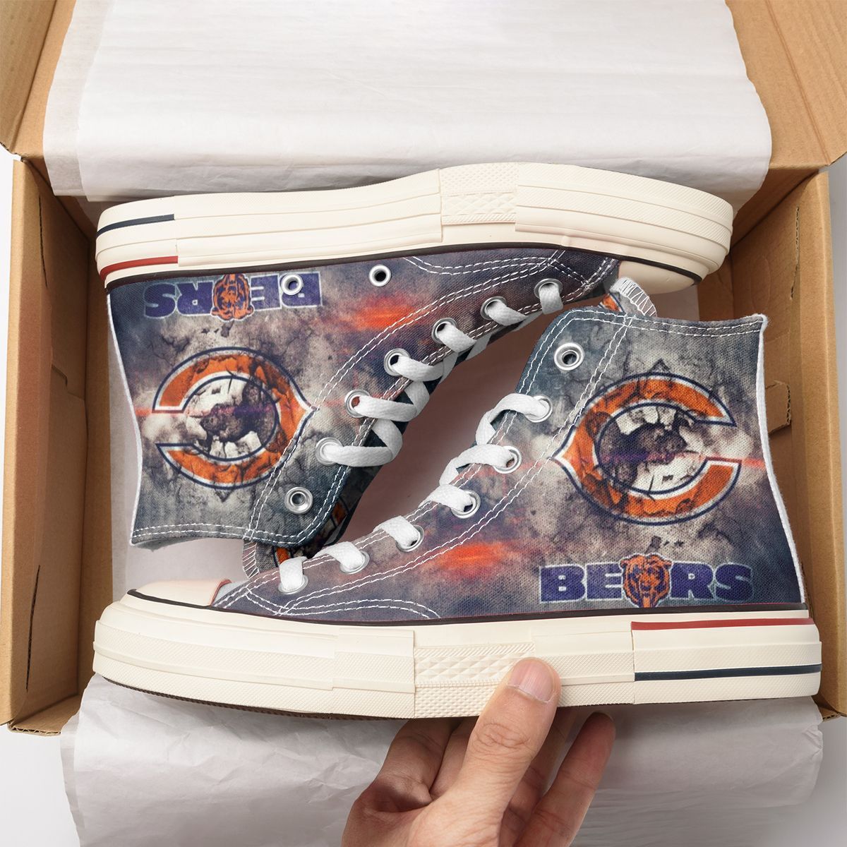 JWFancy Chicago Bears High Top Canvas Sneakers Shoes For Men And Women