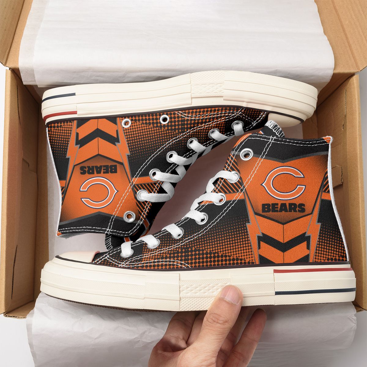 JWFancy Chicago Bears High Top Canvas Sneakers Shoes For Men And Women