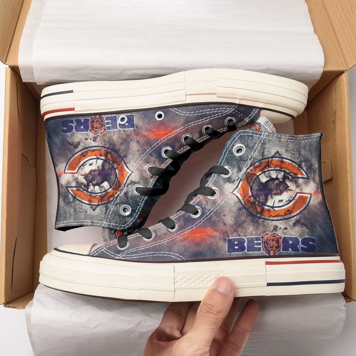 JWFancy Chicago Bears High Top Canvas Sneakers Shoes For Men And Women