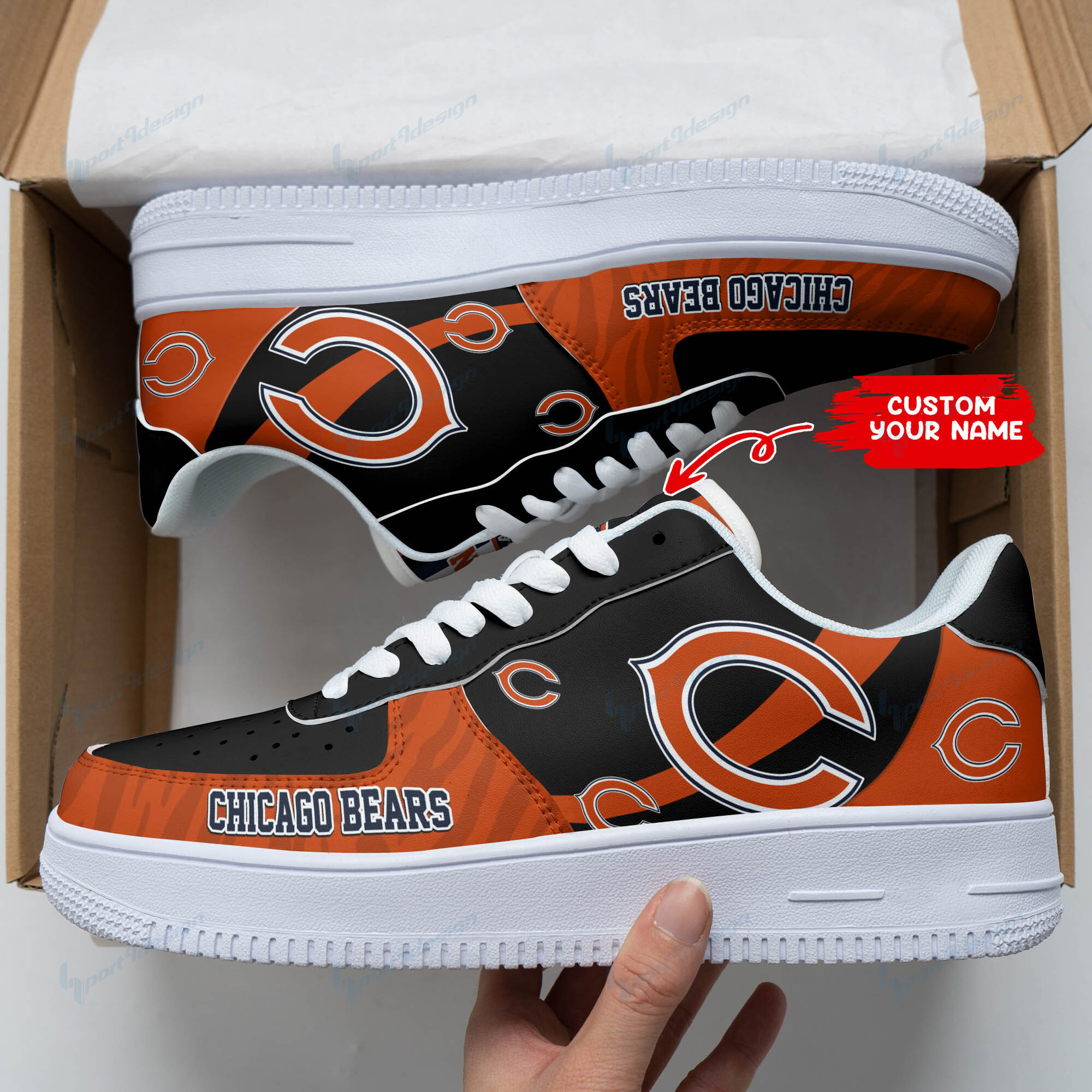 JWFancy Chicago Bears NFL Air Low-Top Sneakers Shoes For Men And Women