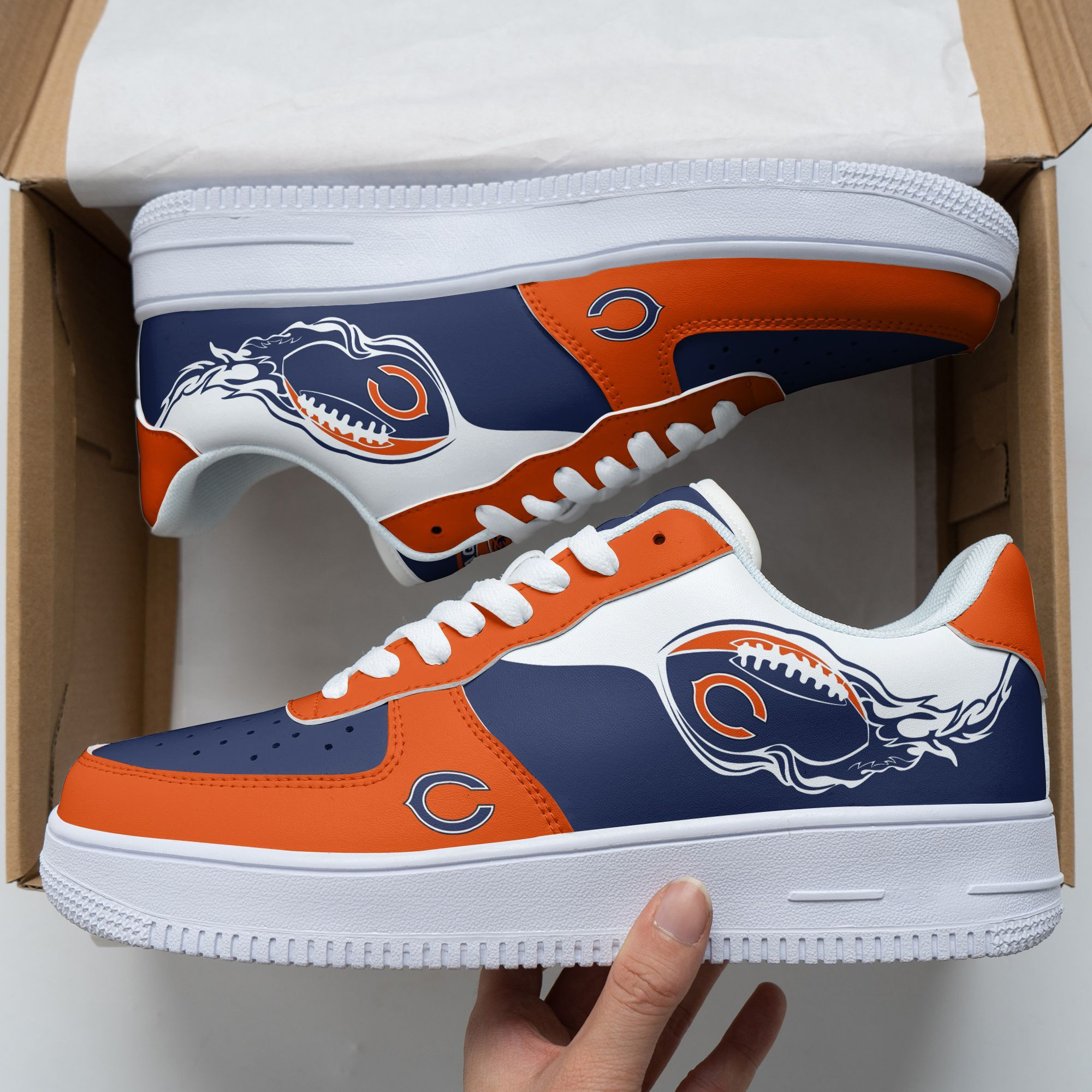 JWFancy Chicago Bears NFL Air Low-Top Sneakers Shoes For Men And Women