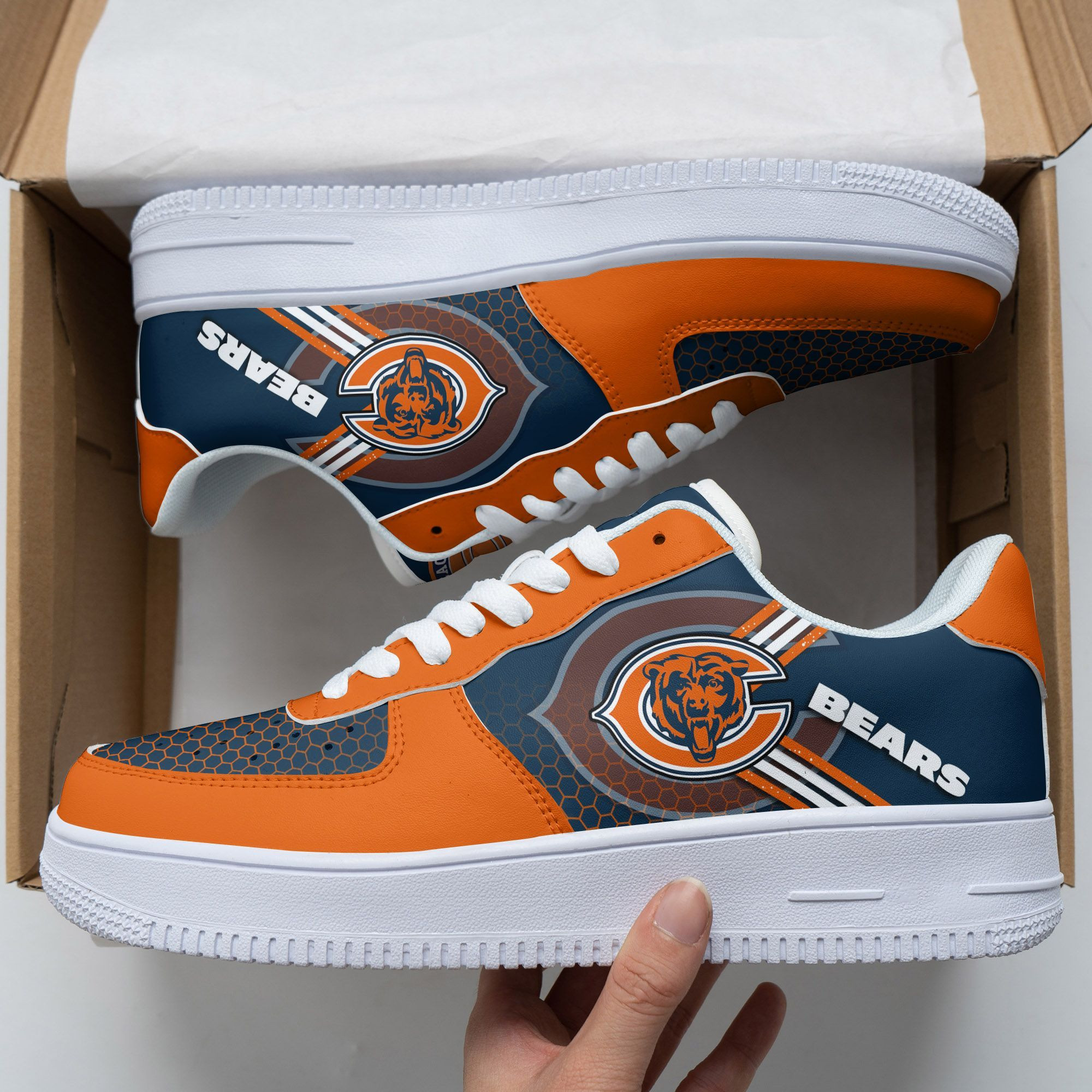JWFancy Chicago Bears NFL Air Low-Top Sneakers Shoes For Men And Women