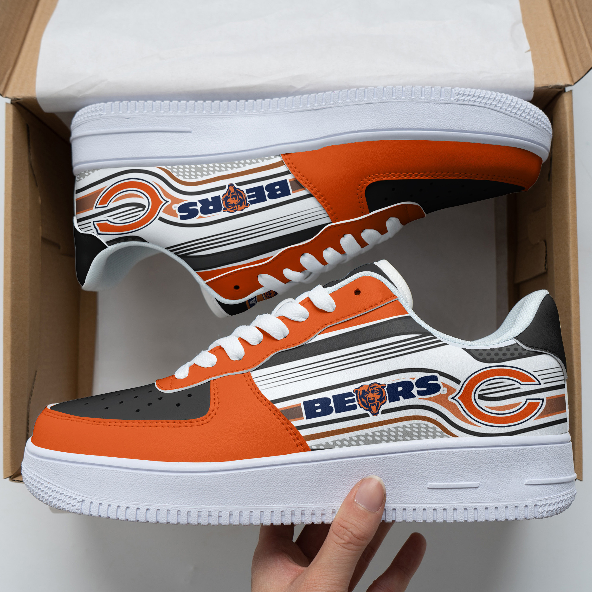 JWFancy Chicago Bears NFL Air Low-Top Sneakers Shoes For Men And Women