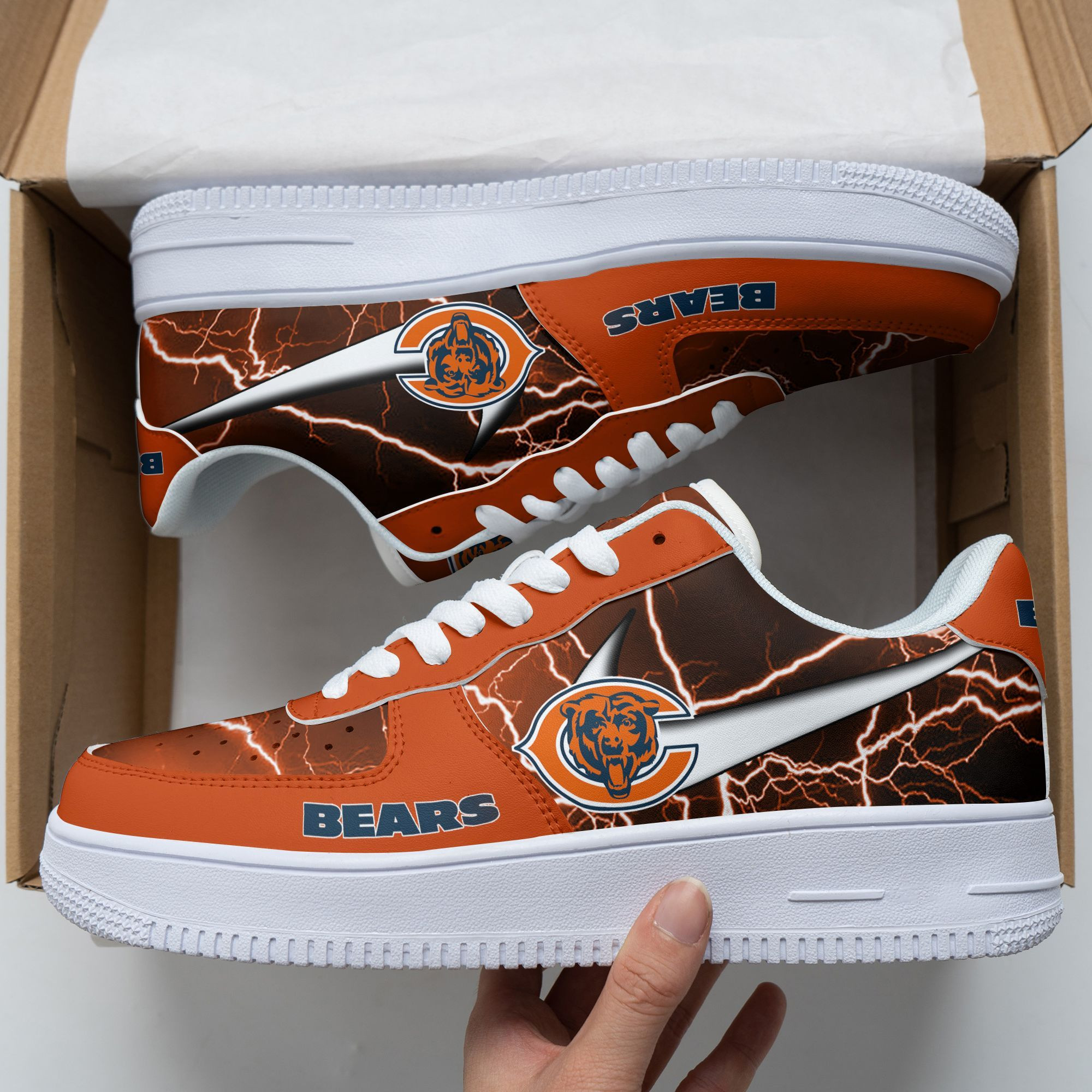 JWFancy Chicago Bears NFL Air Low-Top Sneakers Shoes For Men And Women