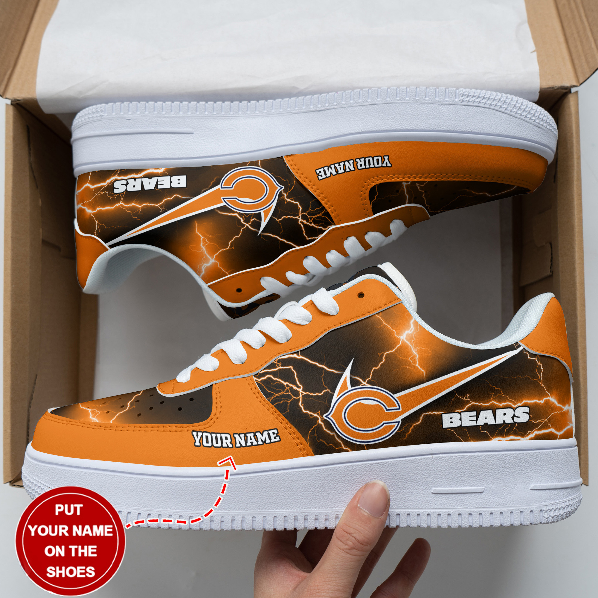 JWFancy Chicago Bears NFL Air Low-Top Sneakers Shoes For Men And Women