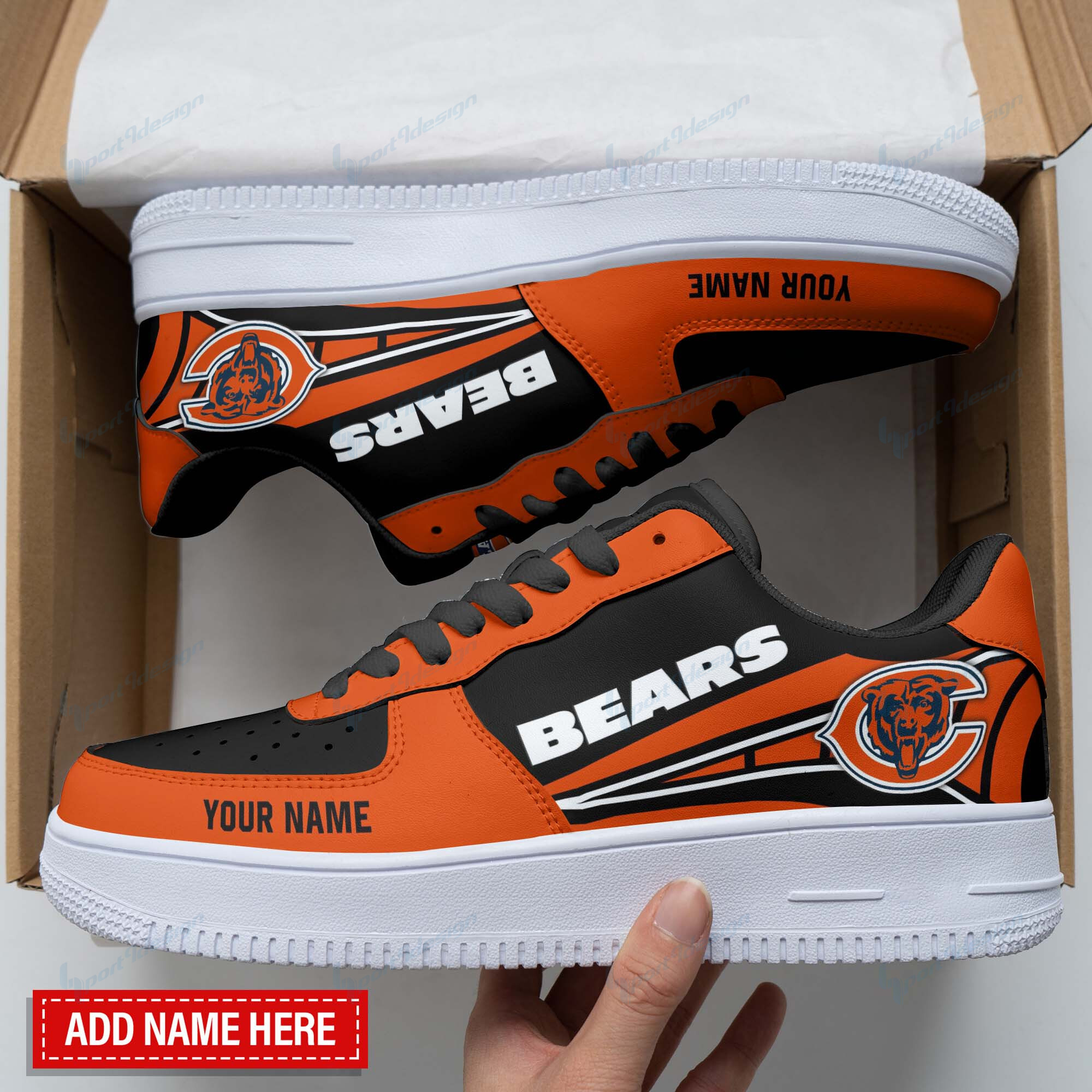 JWFancy Chicago Bears NFL Air Low-Top Sneakers Shoes For Men And Women