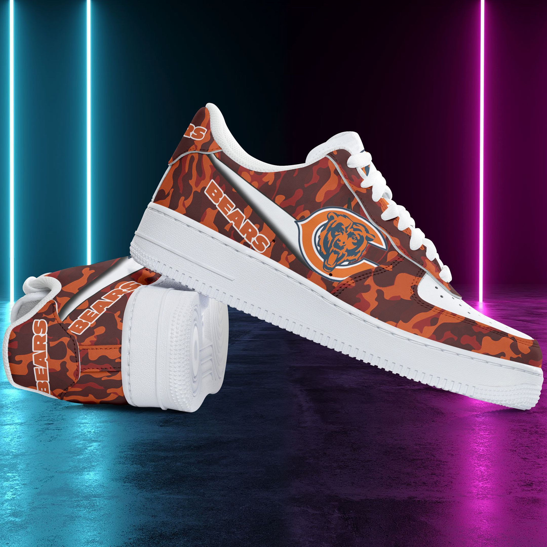 JWFancy Chicago Bears NFL Air Low-Top Sneakers Shoes For Men And Women