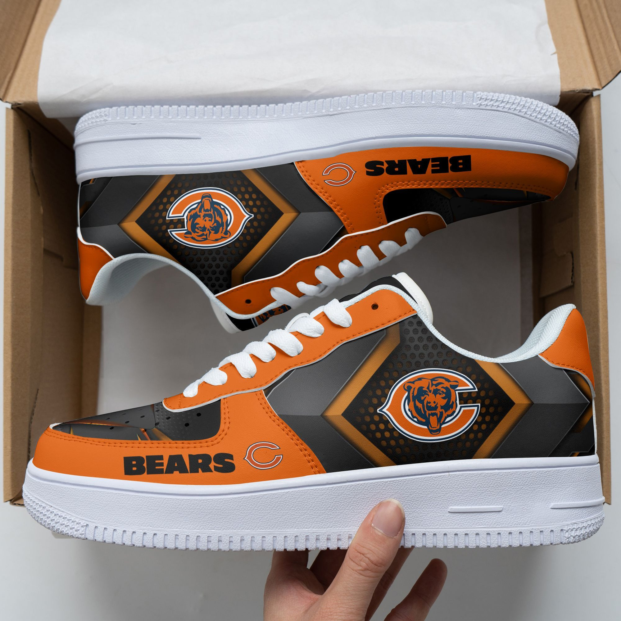 JWFancy Chicago Bears NFL Air Low-Top Sneakers Shoes For Men And Women